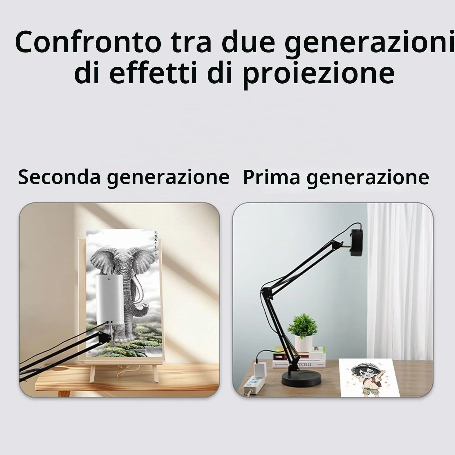 Proiettore artistico per tracciare e disegnare, schizzo intelligente con supporto di messa a fuoco regolabile e dimensioni dell'immagine per decorare torte, proiezione su tela da scrivania e parete