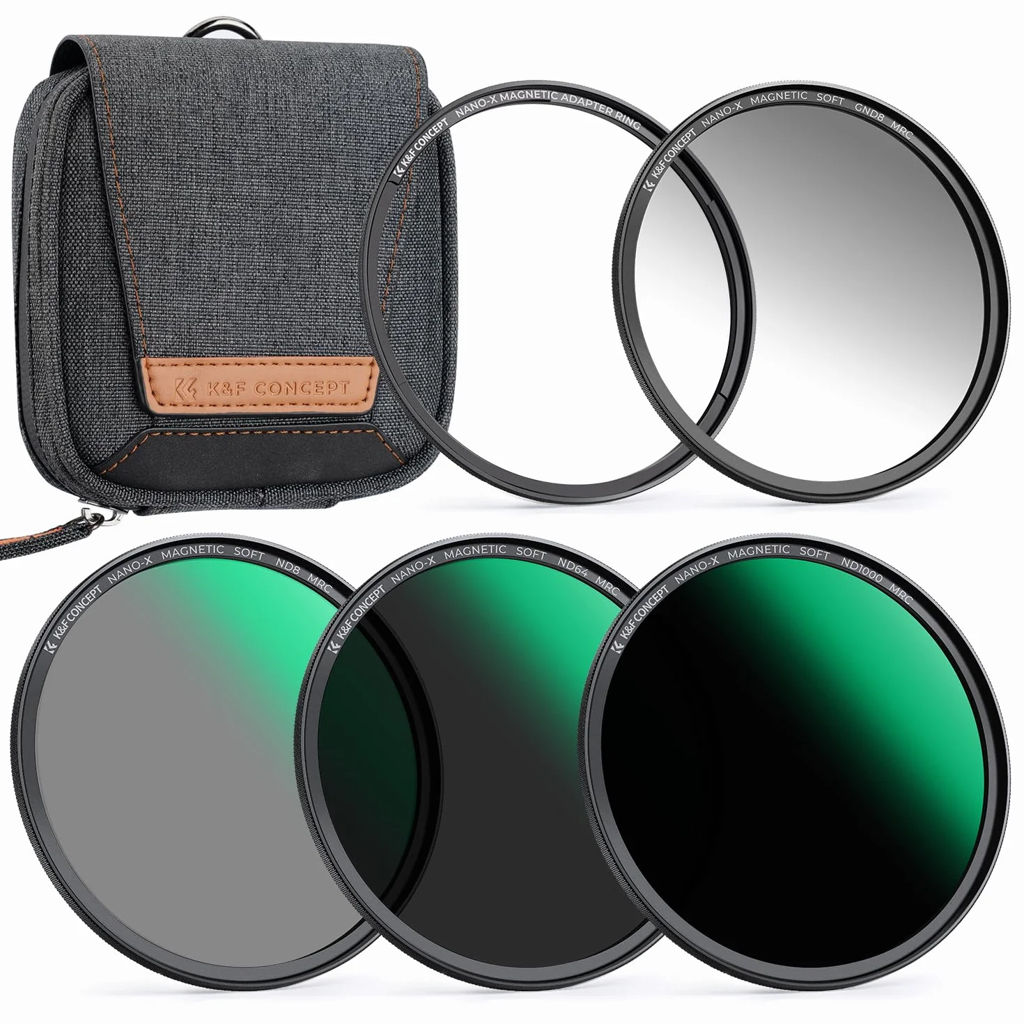 K&F CONCEPT Nano-Xcel 72mm Kit de Filtri Magnetici,Magnetico Quick Swap System Filtro MCUV+ Polarizzatore Circolare + ND1000 con Anelli Adattatori y Custodia