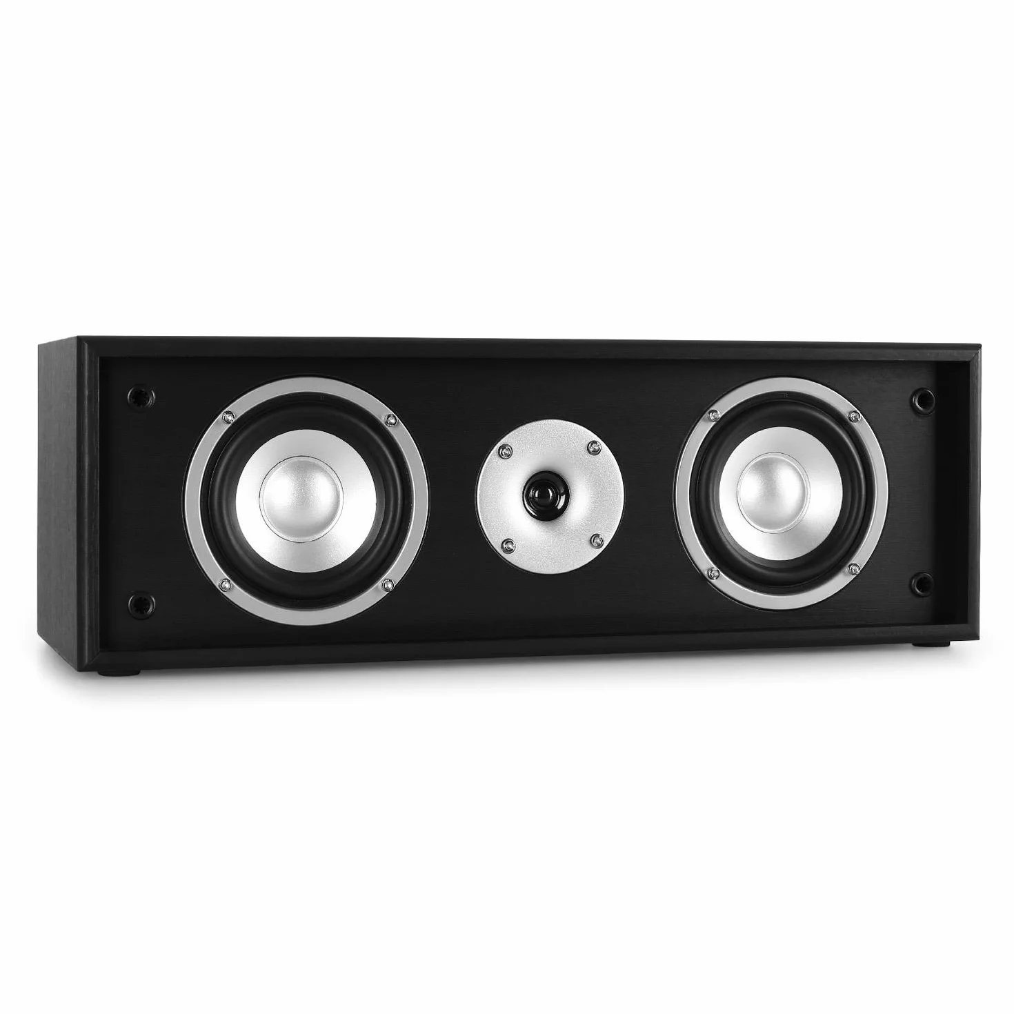 AUNA Linie 300 CN - Altoparlante Centrale Passivo, Diffusore, Speaker, Potenza 2 x 35 W RMS, 2 Woofer da 10 cm (4"), Dischi Antiscivolo, Dimensioni 45,5 x 17 x 15,5 cm, Nero