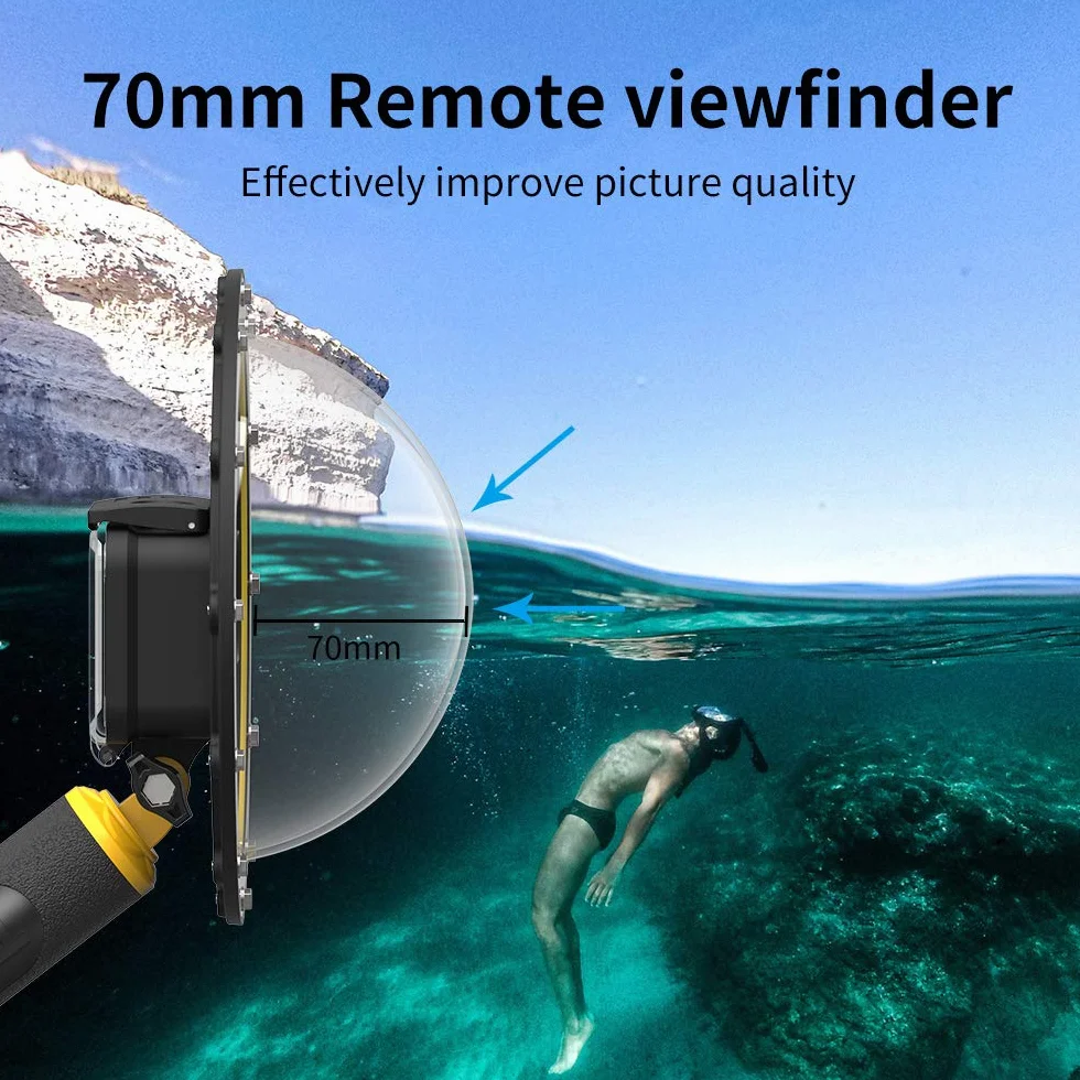 TELESIN Dome Port per GoPro Hero 12/11/10/9, Custodia impermeabile 6 pollici con galleggiante Impugnatura compatibile con GoPro hero11 con Pistola a grilletto e Presa Subacquea Fotografia Subacquea