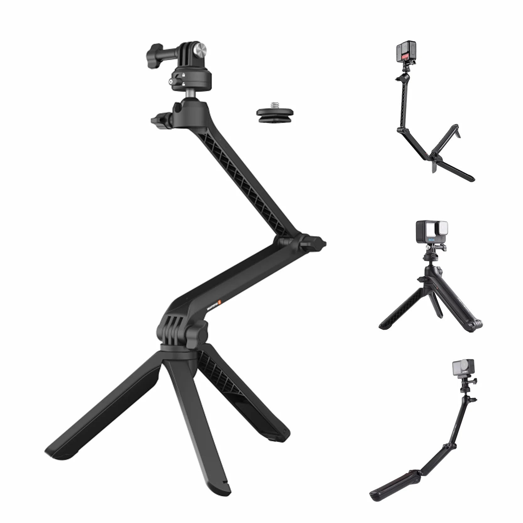PGYTECH MantisPod Z Treppiede Estensibile per Action Cam, Impugnatura Portatile con Testa a Sfera a 360° e Sistema CapLock per DJI OSMO/Action/Pocket, per Insta360, per GoPro, Supporto da Tavolo