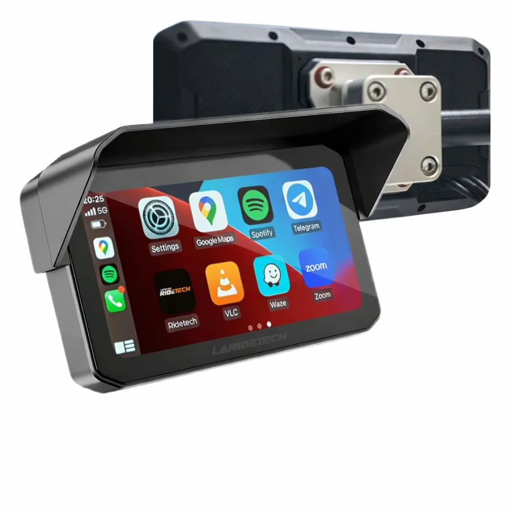 Schermo CarPlay Moto 6.25" Laridetech Titan 6 – Apple CarPlay Android Auto, GPS Navigazione Moto, Dashcam, Schermo Moto Impermeabile Universale (Titan 6 Start)