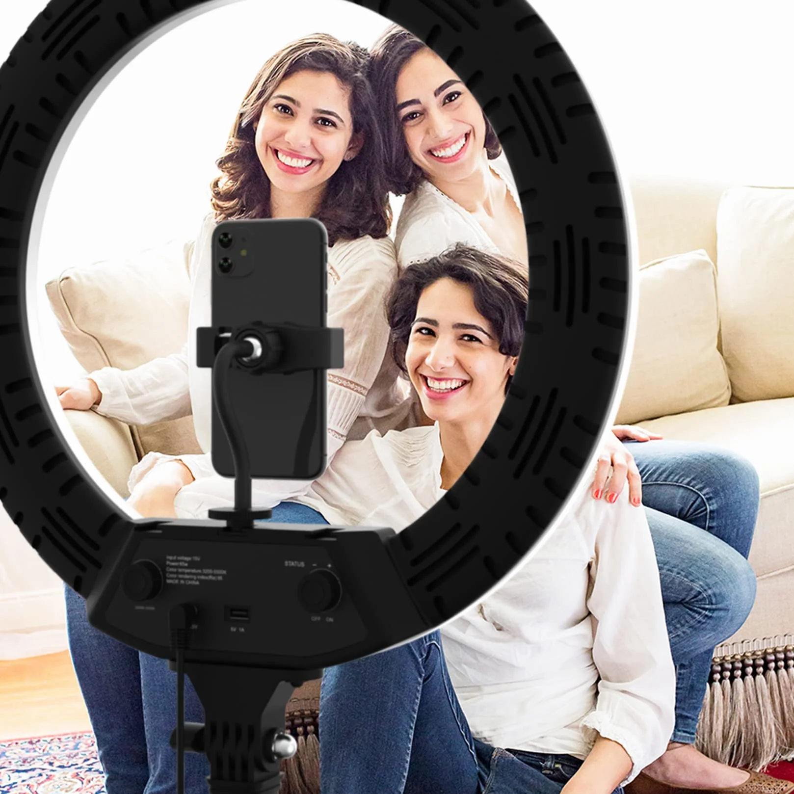 LED Luce ad Anello 45.7cm/18 pollici con Treppiede, 65W Luce per Selfie 3200-5500K Dimmerabile con Telecomando, Professionale Ring Light 3 Modalità Colore 10 Livelli per TikTok Fotografia