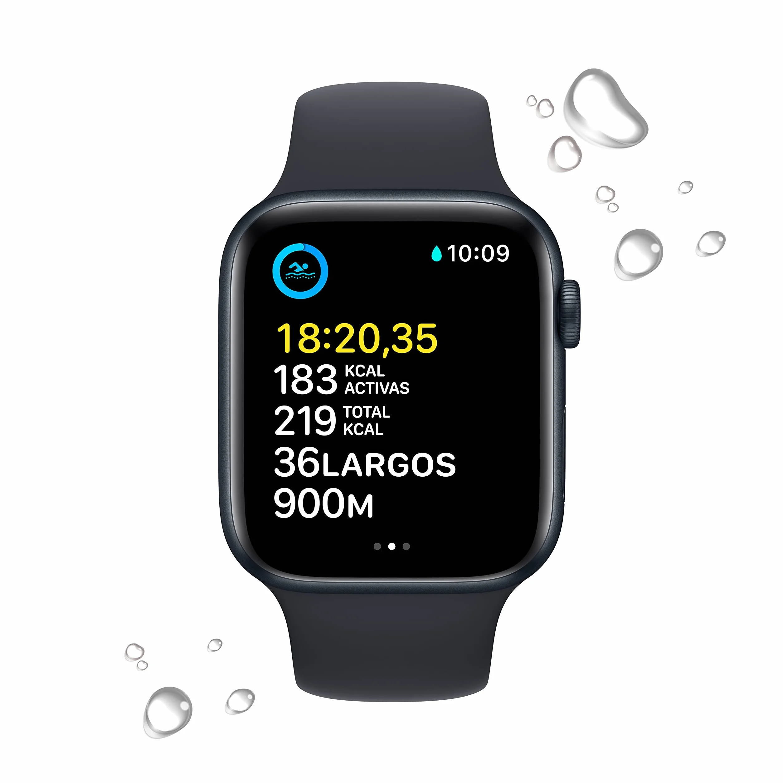 Apple Watch SE (2ª gen) (GPS, 44mm) Cassa in alluminio color mezzanotte con Cinturino Sport color mezzanotte - Regular (Ricondizionato)