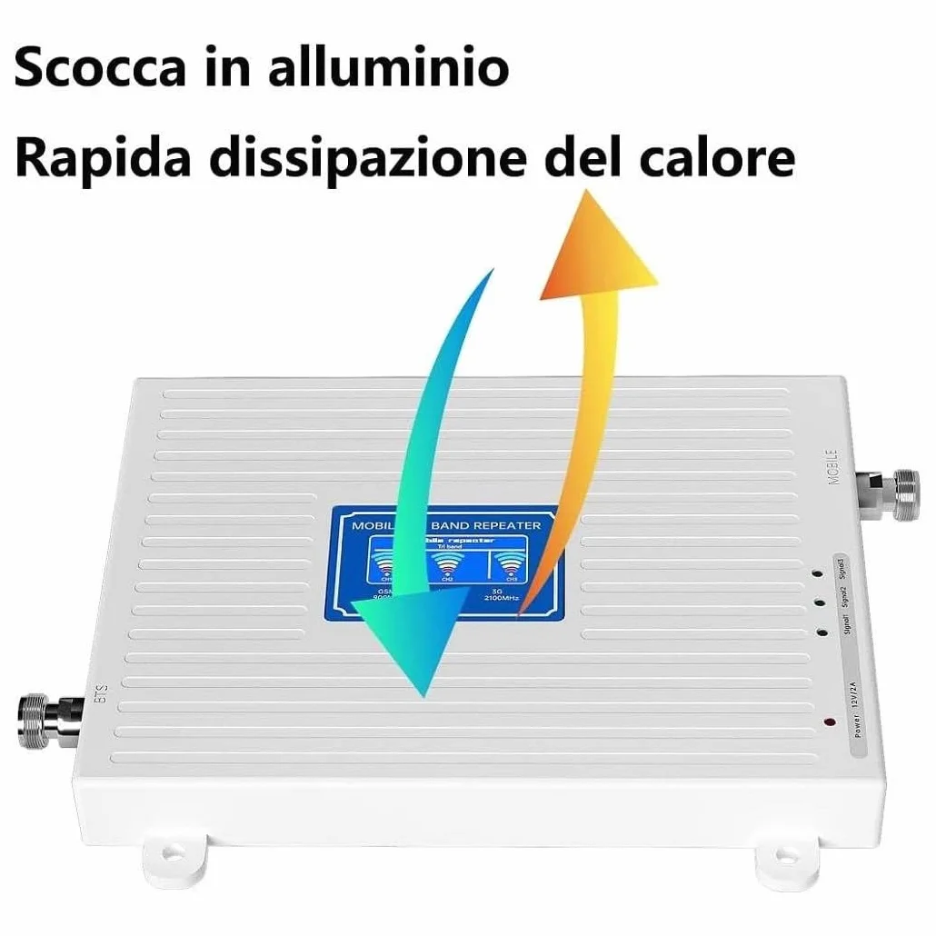 Trade Shop - Set Amplificatore Segnale Cellulare 2g 3g 4g LTE 900 1800 2100 MHz DCS Wcdma gsm
