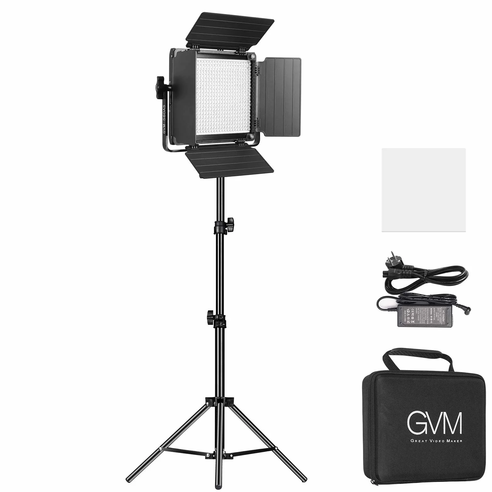 GVM 480 - Lampada video a LED con treppiede, 2300 K-6800 K, 480 LED, illuminazione per video con controllo via app, luce da studio, luce fissa per YouTube Studio, luce fotografica