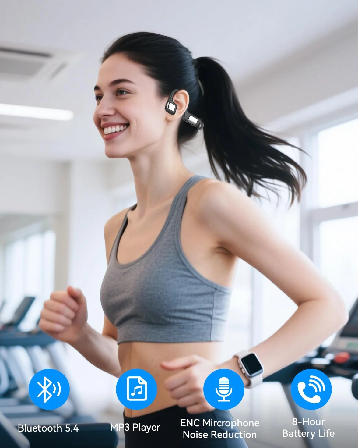 MONODEAL Cuffie Conduzione Ossea Bluetooth 5.4 Subacquee per Piscina IP68 Impermeabile Auricolari MP3 Subacqueo 8G Auricolari Sport per Nuoto, Corsa