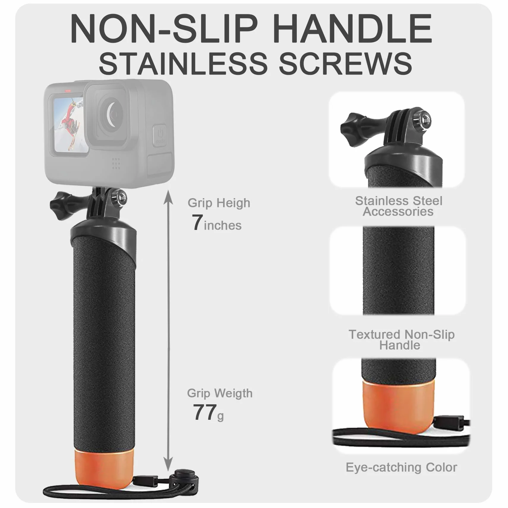 FitStill Custodia subacquea impermeabile da 50 m e manico galleggiante, adatta per DJI osmo Action 5pro/Action 4/Action 3 accessori per set da immersione