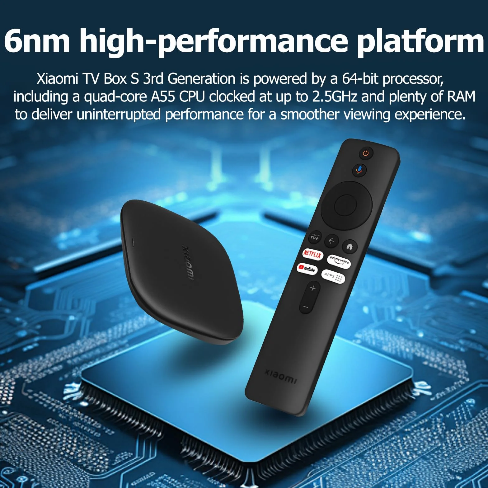 Xiaomi TV Box S (3nd Gen) - 4K Ultra HD, Potente procesador,2GB RAM, 32GB Memoria Smart TV Box, Google TV, Dolby Vision, HDR10+, Dolby Atmos, DTS-X, Wireless Projection, WiFi 6, Nero