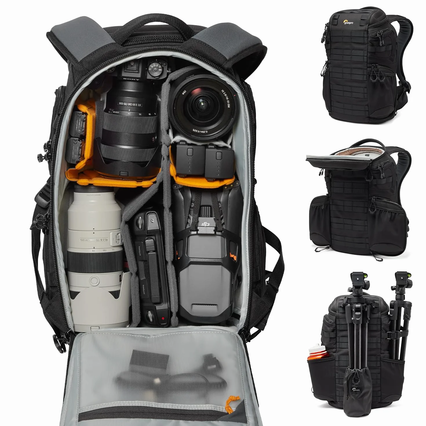 Lowepro ProTactic BP 350 AW III Zaino Professionale per Fotocamera, Accesso Multiplo, DSLR/Droni/Mirrorless, Laptop fino a 14', Copertura Antipioggia, per Fotografi e Videografi, Capacità 17L