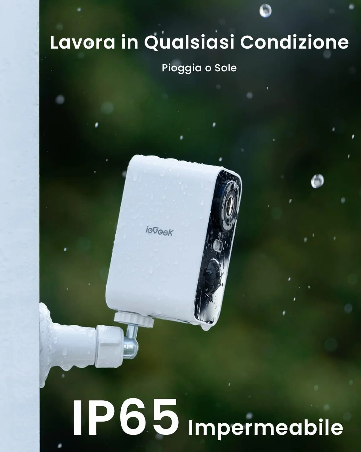 ieGeek 2K Telecamera Wi-Fi Esterno/Interno Senza Fili, Videocamera Sorveglianza WiFi Batteria, Rilevamento Movimento PIR, Sirena, Visione Notturna a Colori, 2 Vie Audio, Locale/Cloud, 2 pz