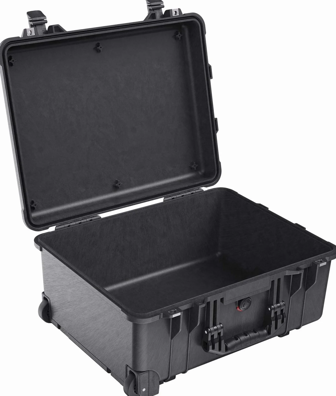 PELI 1560 Valigia protettiva con ruote e maniglia retrattile, IP67 Impermeabile, Capacità di 44L, Prodotto in Germania, Con inserto in Schiuma Personalizzabile, Colore Nero