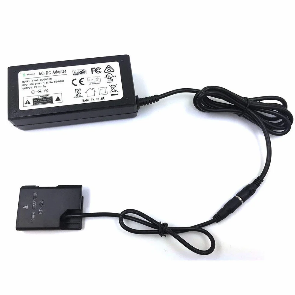EH-5 - Alimentatore di rete Plus EP-5A, ricambio per Nikon EL-14 / EL-14a per Nikon D3100, D3200, D3300, D5100, D5200, D5300, D5500, Df, P7000, P7100, P7700 Fotocamere digitali.