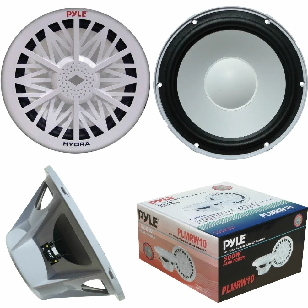 SUBWOOFER PYLE PLMRW10 IMPERMEABILE MARINO WATER PROOF DA 10" 25,00 CM 250 MM BIANCO PER IMBARCAZIONI BARCA GOMMONE PISCINA O LOCALI ALL'APERTO SINGOLA BOBINA DA 4 OHM DA 250 WATT RMS E 500 WATT MAX