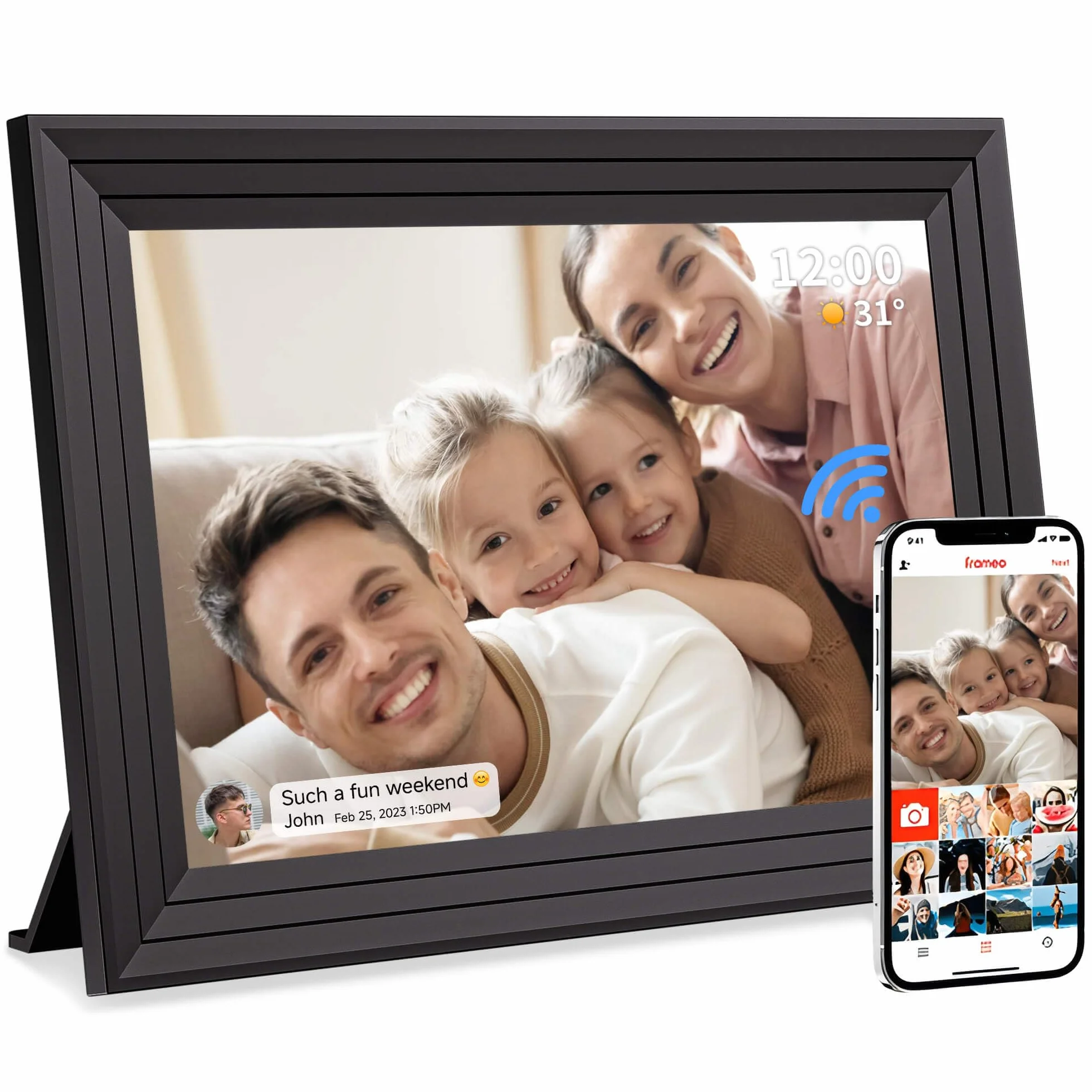 Cornice Digitale Foto WiFi 10,1 Pollici 1280 x 800 HD 32 GB IPS Touch Screen Frameo Luakug