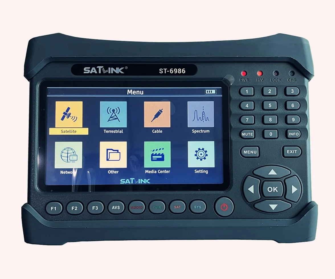 Satlink ST-6986 Ricevitore TV Satellitare DVB-S/S2/T/T2/C Combo Meter MPEG4 HD H.265 10bits Analizzatore di spettro Digitale Satellite Finder Meter