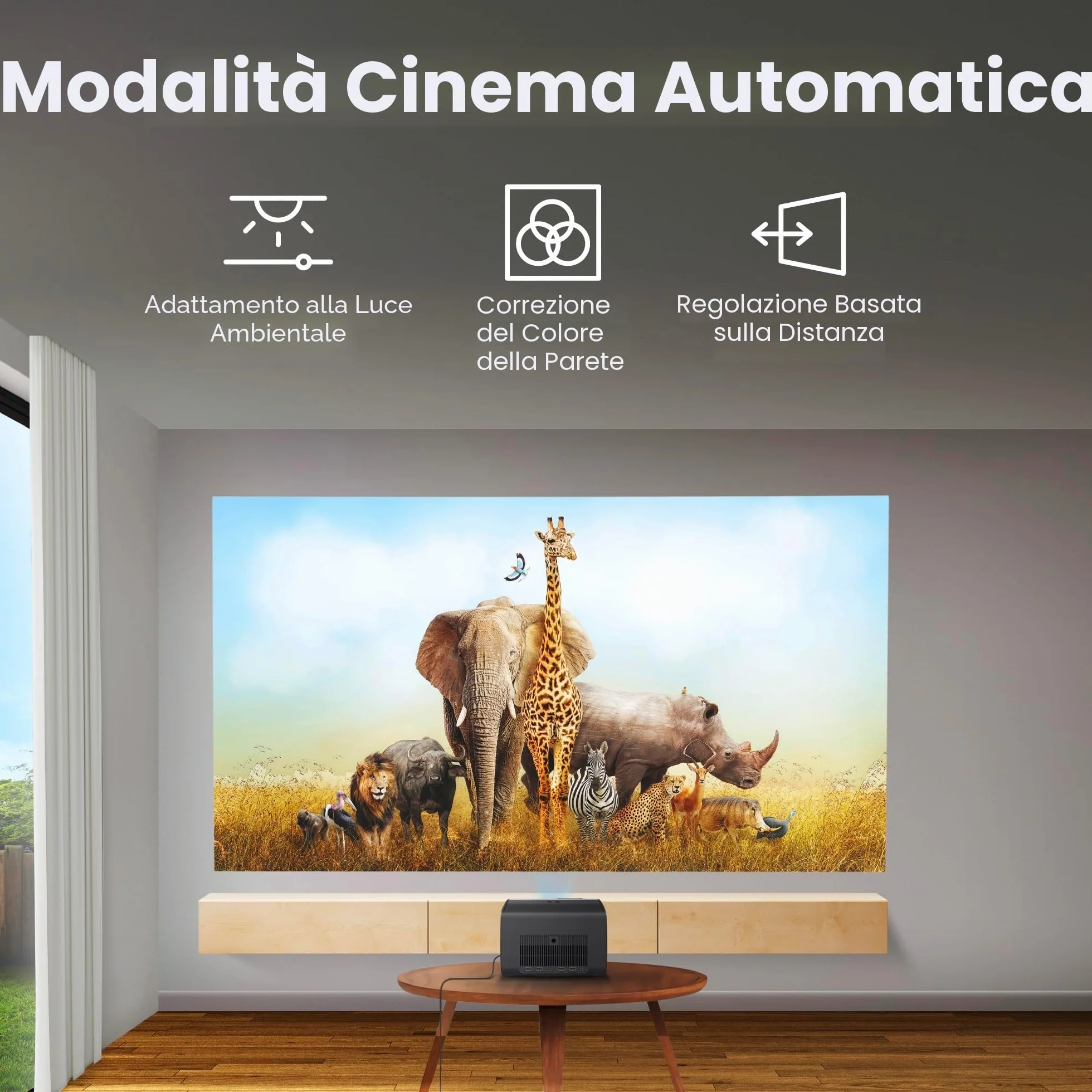 BenQ GP520 - Proiettore LED 4K HDR da 2600 lm per intrattenimento domestico, Google TV integrata, modalità Auto Cinema, MEMC, Rec.709, HDR10+, HDMI 2.1, USB-C, Wi-Fi, Bluetooth 5.2, eARC, Dolby