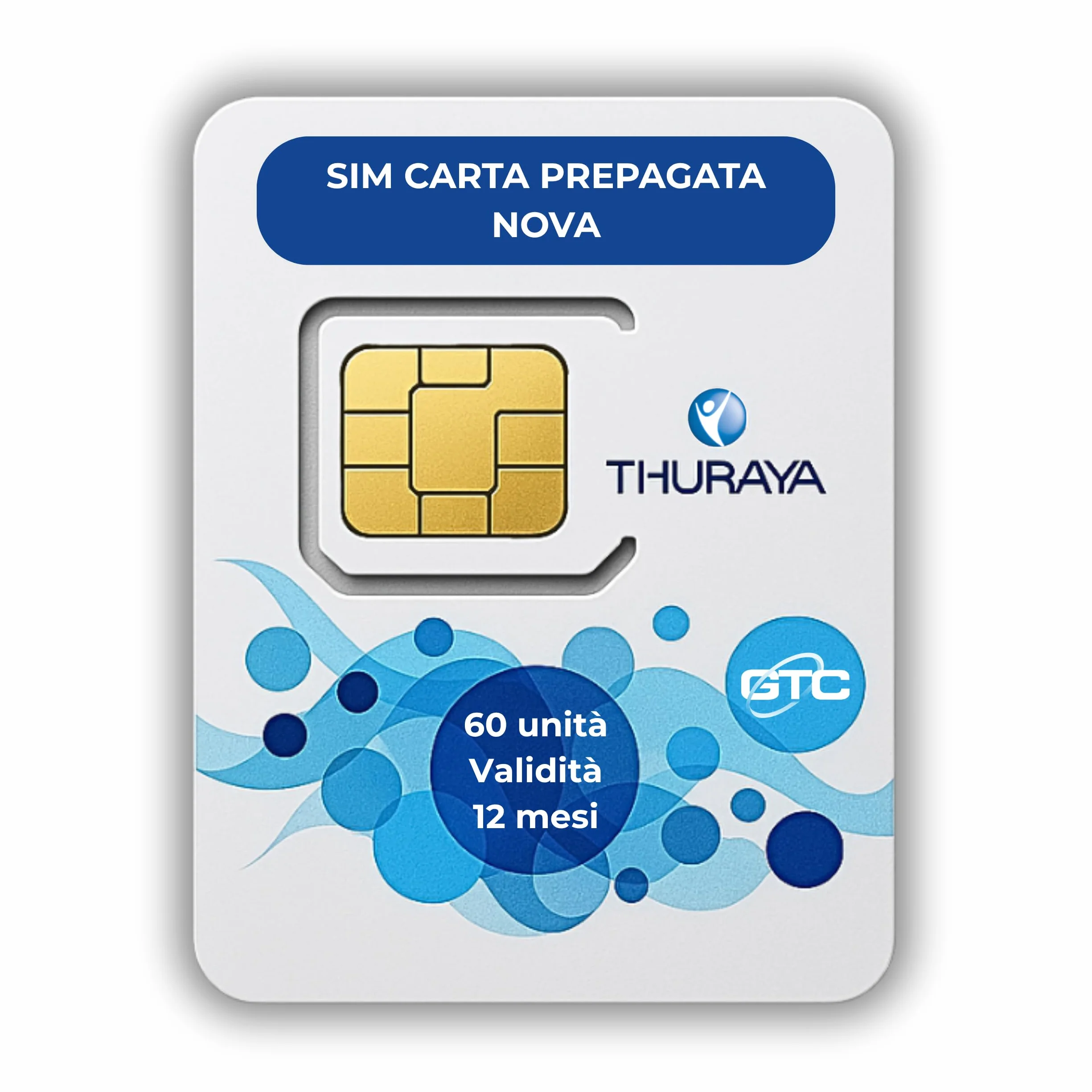 OSAT Thuraya Telefono Satellitare | Scheda SIM NOVA con 60 Unità | Servizio Satellitare Prepagato | Connessione Affidabile per Aree Remote | Compatibile con Dispositivi Thuraya