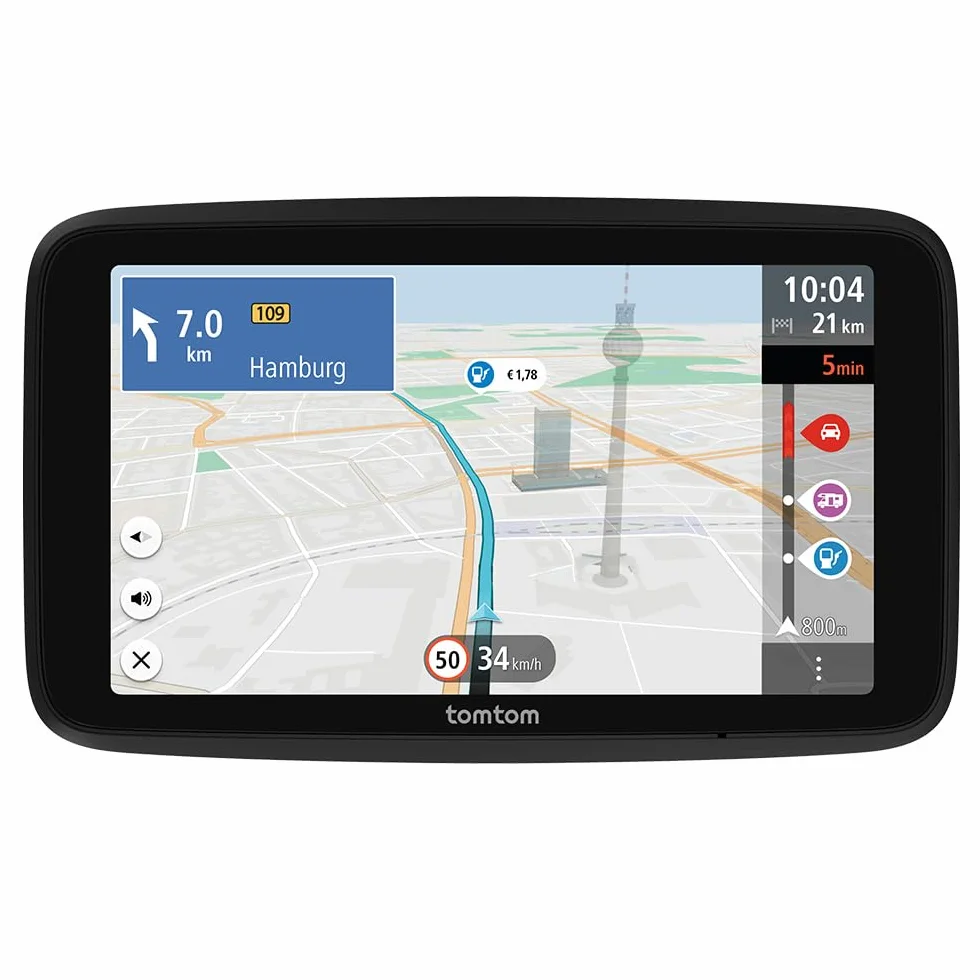 TomTom Navigatore per camper e roulotte GO Camper Tour (schermo da 6", PDI per camper, aggiornamenti Wi-Fi, TomTom Traffic, 6 mesi di avvisi autovelox, mappe d'Europa, indicatore corsia in movimento)