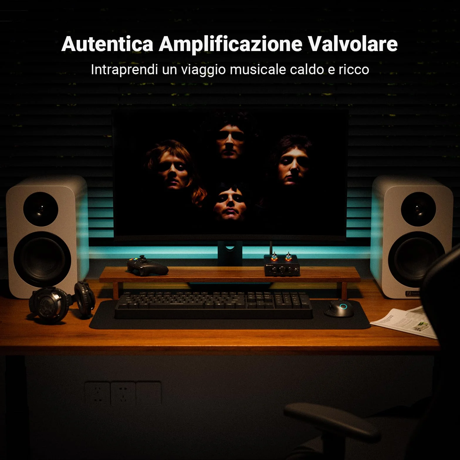 Fosi Audio P3 Hi-Fi Tubi Preamplificatore, Amplificatore a Valvole & per Cuffie, Bluetooth 5.1 aptX-LL & aptX-HD, RCA & AUX