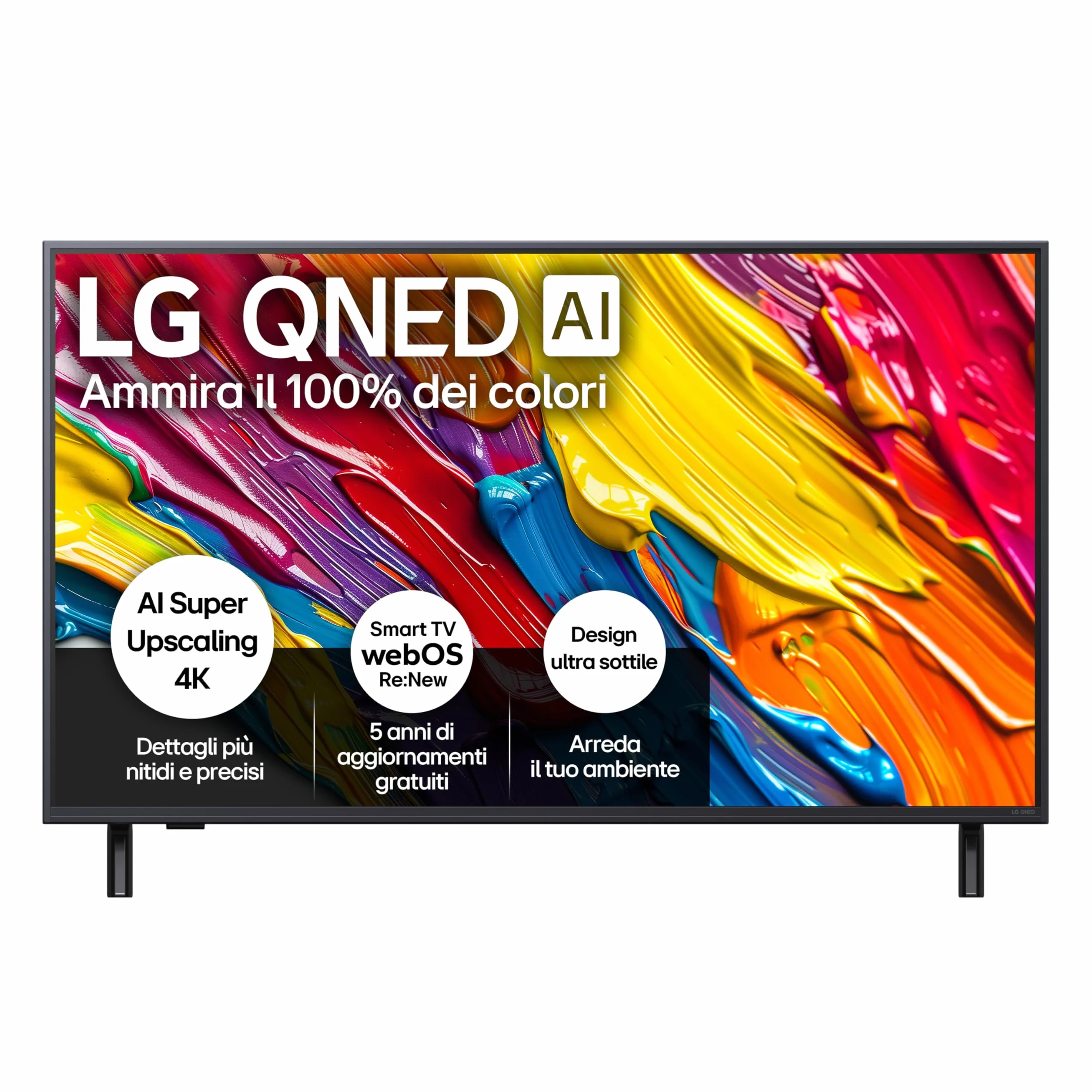 LG QNED84 TV 43 cali Smart TV 4K Processore α7 Gen8 Dynamic QNED Color webOS AI Gaming VRR 4K@60Hz