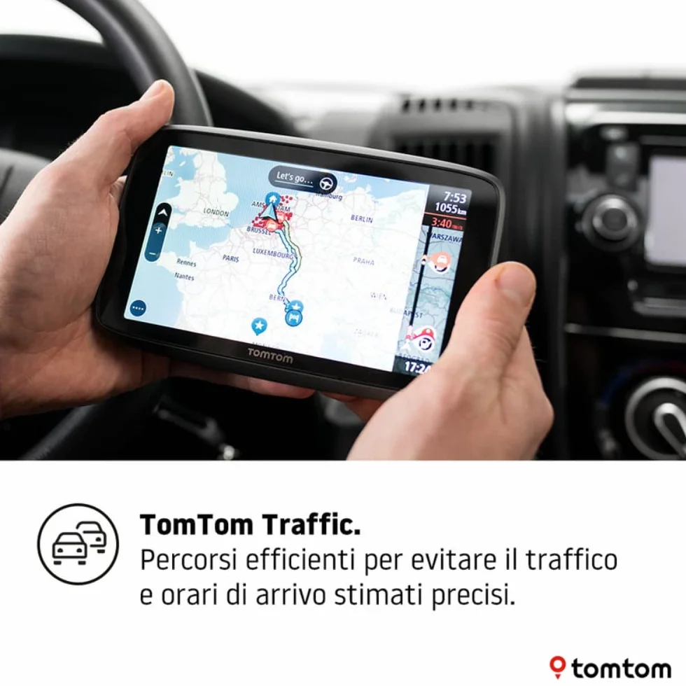 TomTom Navigatore satellitare per camper e roulotte GO Camper Tour (schermo da 6", PDI dedicati per camper e roulotte, aggiornamenti Wi-Fi, TomTom Traffic, avvisi autovelox e mappe dell'Europa)