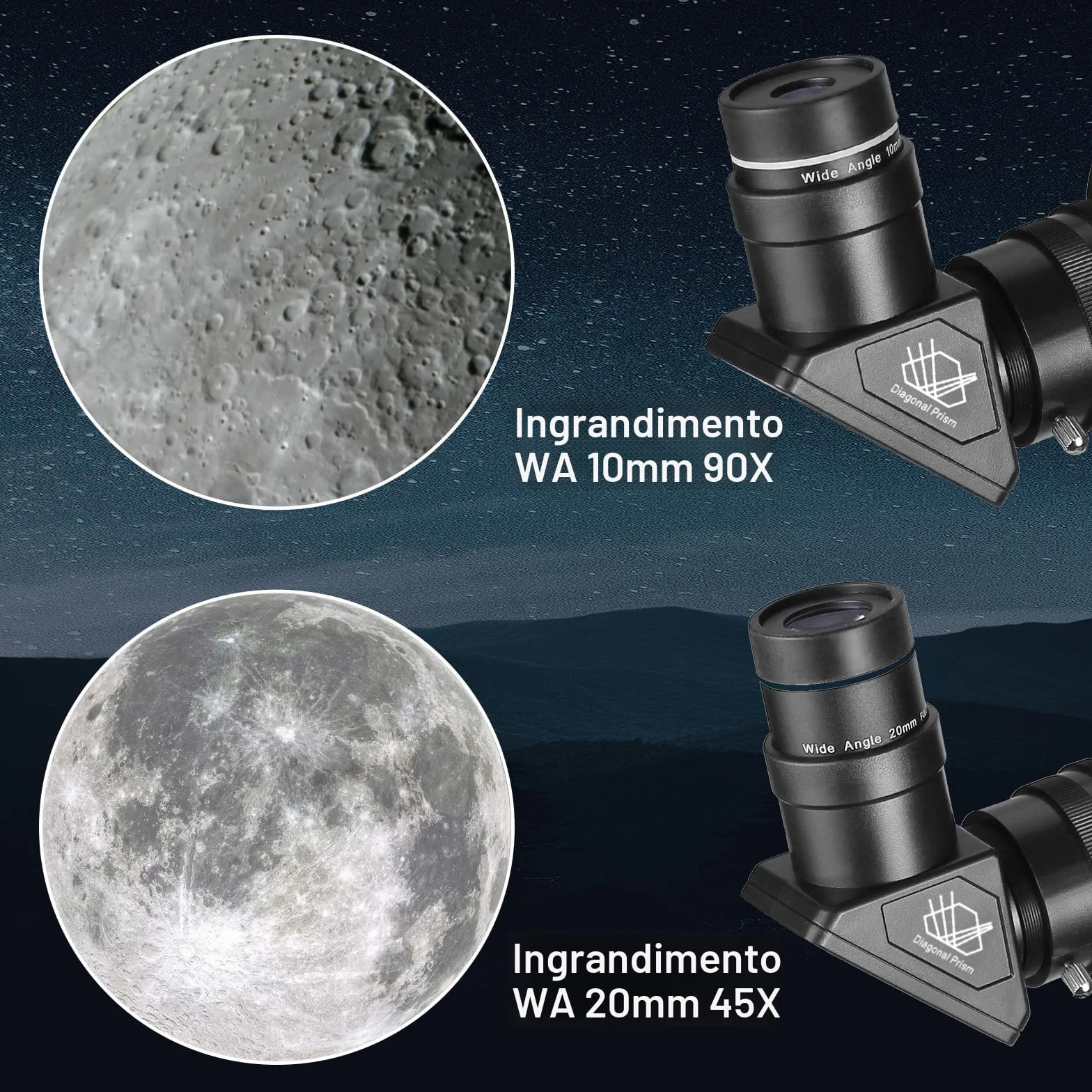 SOLOMARK Telescopi per adulti Astronomia, 80mm Apertura 900mm Refractor Telescope per bambini, principianti, telescopi da viaggio compatti e portatili con custodia