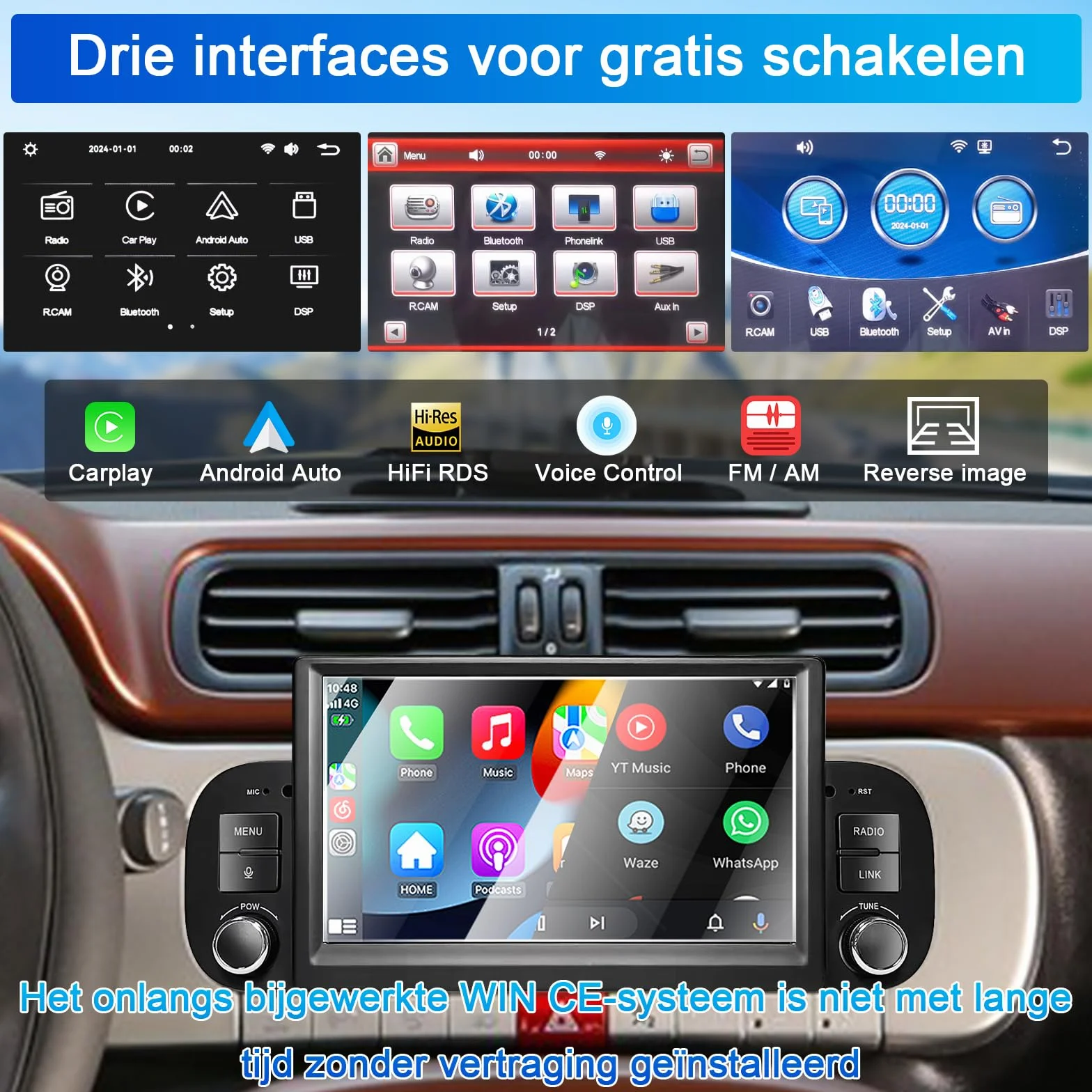 [Alta Potenza] Liulbobu Autoradio per FIAT Panda 2013 2014 2015 2016 2017 2018 2019 2020 con 7" Touchscreen Autoradio Wireless Carplay & Android Auto,Bluetooth Mirror Link/RDS AM/FM/USB/DSP