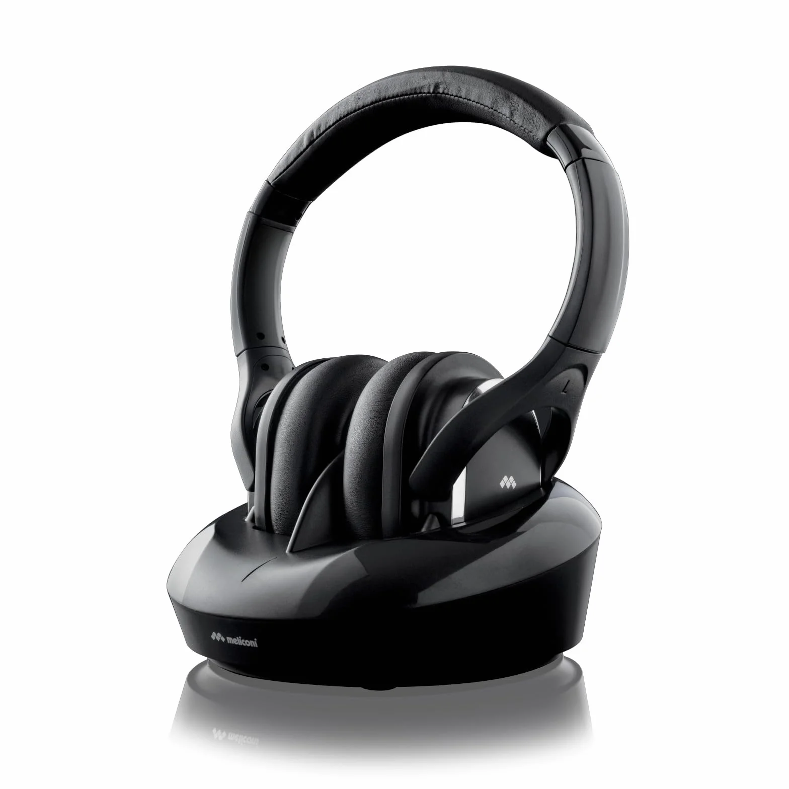Meliconi Cuffie 600 Pro Cuffia TV Wireless Universale, base ricarica, Nero, 18.3 x 28.5 x 24.5 cm