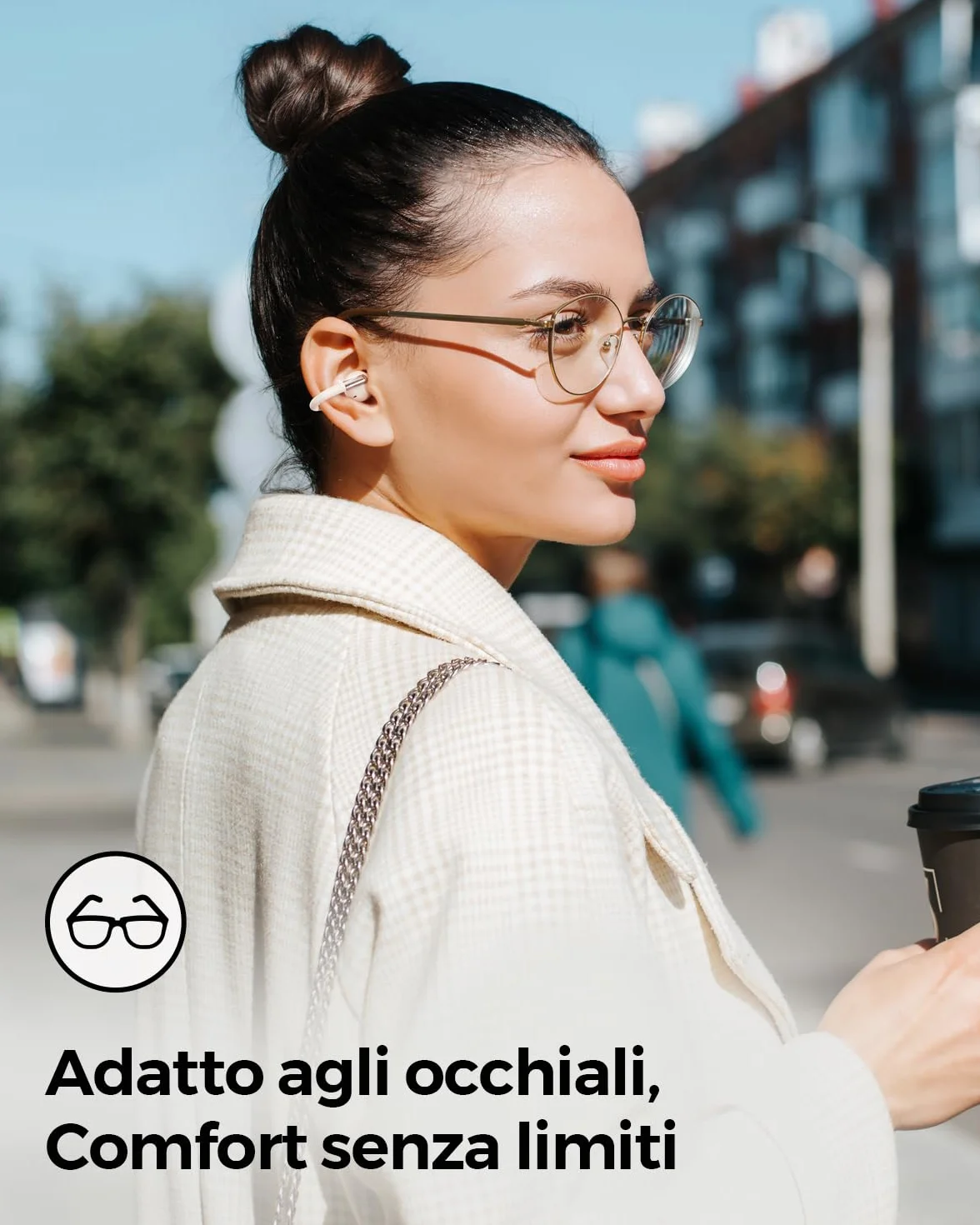 SoundPEATS Clip1 Open-Ear Auricolari, con Hi-Res e LDAC, Audio Dolby, Autonomia di 40 Ore, Ricarica Rapida, Bluetooth 5.4, Connessione Multipla, IPX5, Rilevamento Uso, PeatsAudio APP