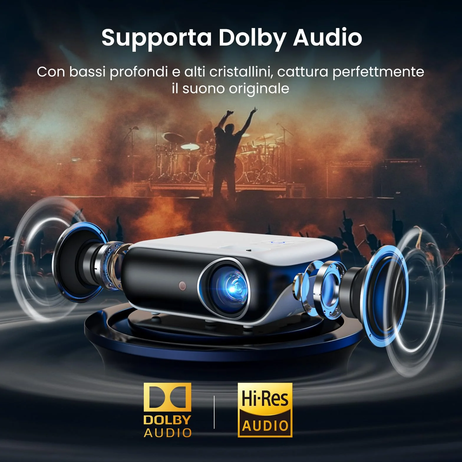【Google TV/Assistente Vocale/Dolby】Proiettore 4K, HAPPRUN 1000 ANSI 1080P Full HD Smart Videoproiettore con Netflix/Disney+ Ufficiale, WiFi6 e Bluetooth 5.2 per Home Cinema Esterno