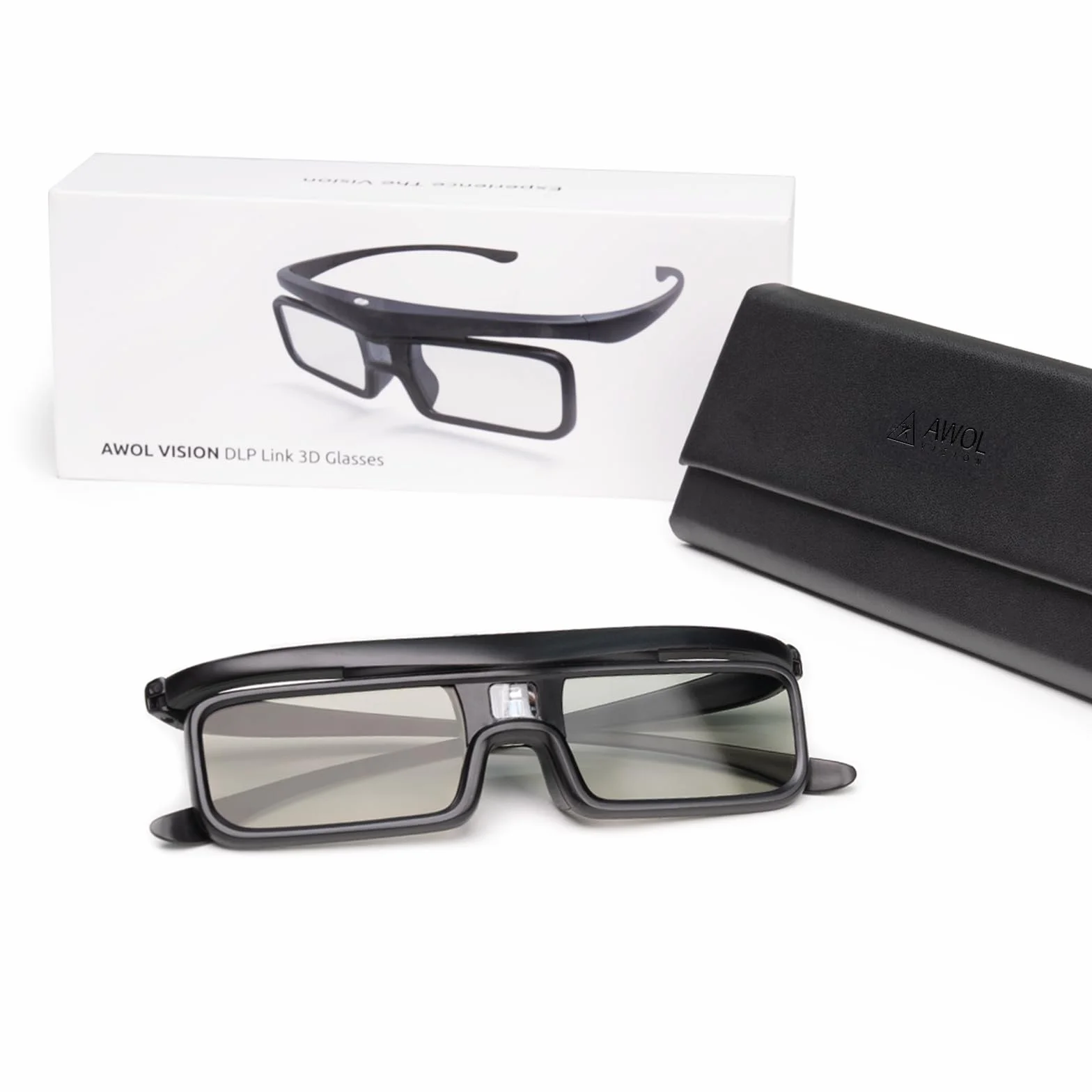 AWOL VISION DLP Link 3D Glasses, occhiali ricaricabili con otturatore attivo compatibili con AWOL VISION LTV-2500, LTV-3500, Vanish TV e altri proiettori DLP-Link 3D (DG-001)