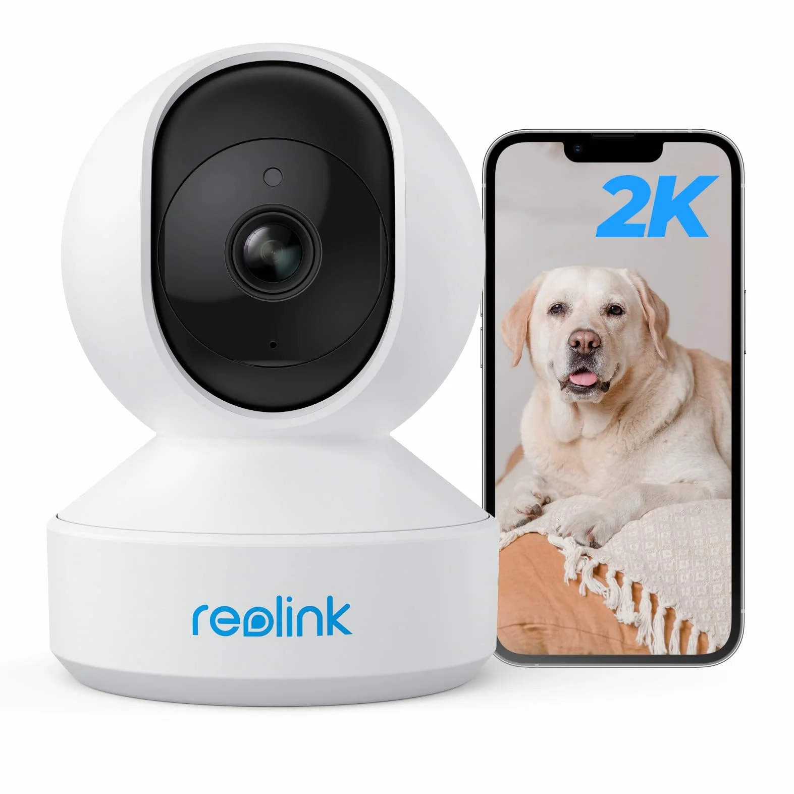 Reolink Telecamera WiFi Interno 3MP Pan/Tilt E1 Ricondizionato, Sorveglianza 2.4GHz Audio 2 Vie Visione Notturna Rilevazione Movimento