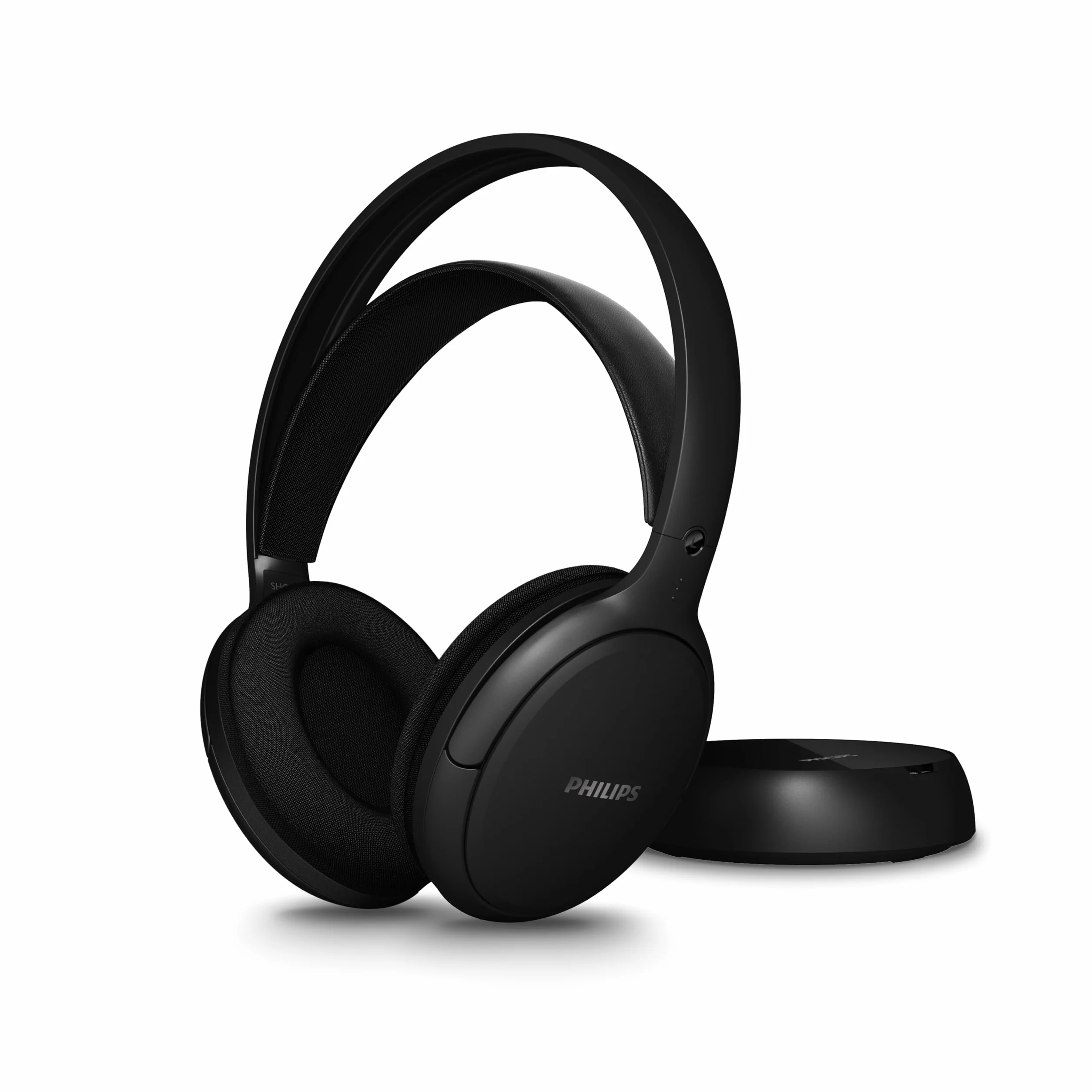 Philips SHC5200M2 Cuffie TV wireless con 30H di riproduzione, Portata 30m, Connessione 2.4G digitale, Vestibilità comoda over-ear, Batteria sostituibile, Audio chiaro dei dialoghi – Nero