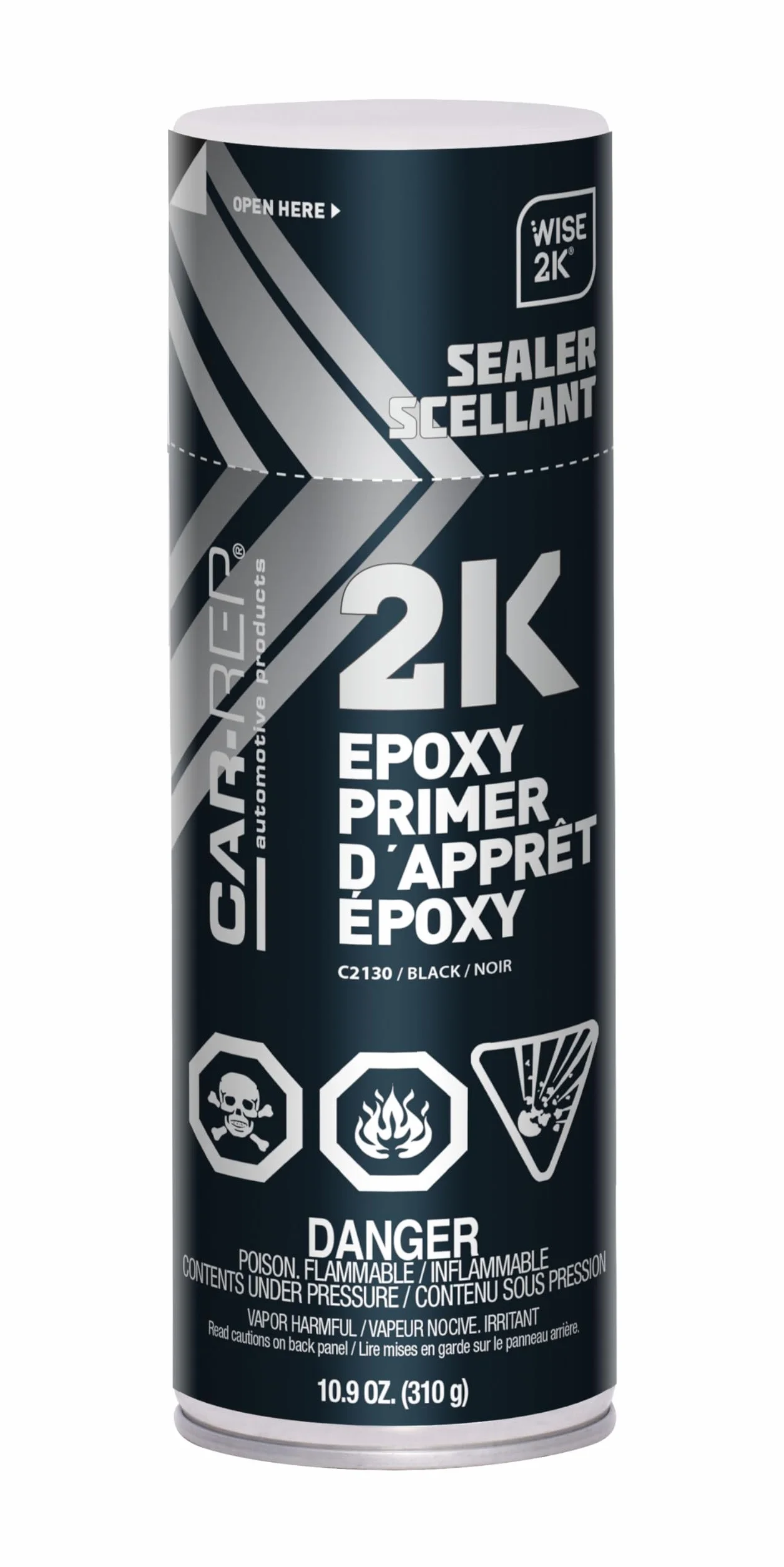 CAR-REP® 2K Epoxy Primer con Tecnologia Wise 2K, Adatto per Tutti i Tipi di Metalli, Substrati in Fibra di Carbonio, la Maggior Parte delle Materie Plastiche Automobilistiche, Spray 400ml (Nero)