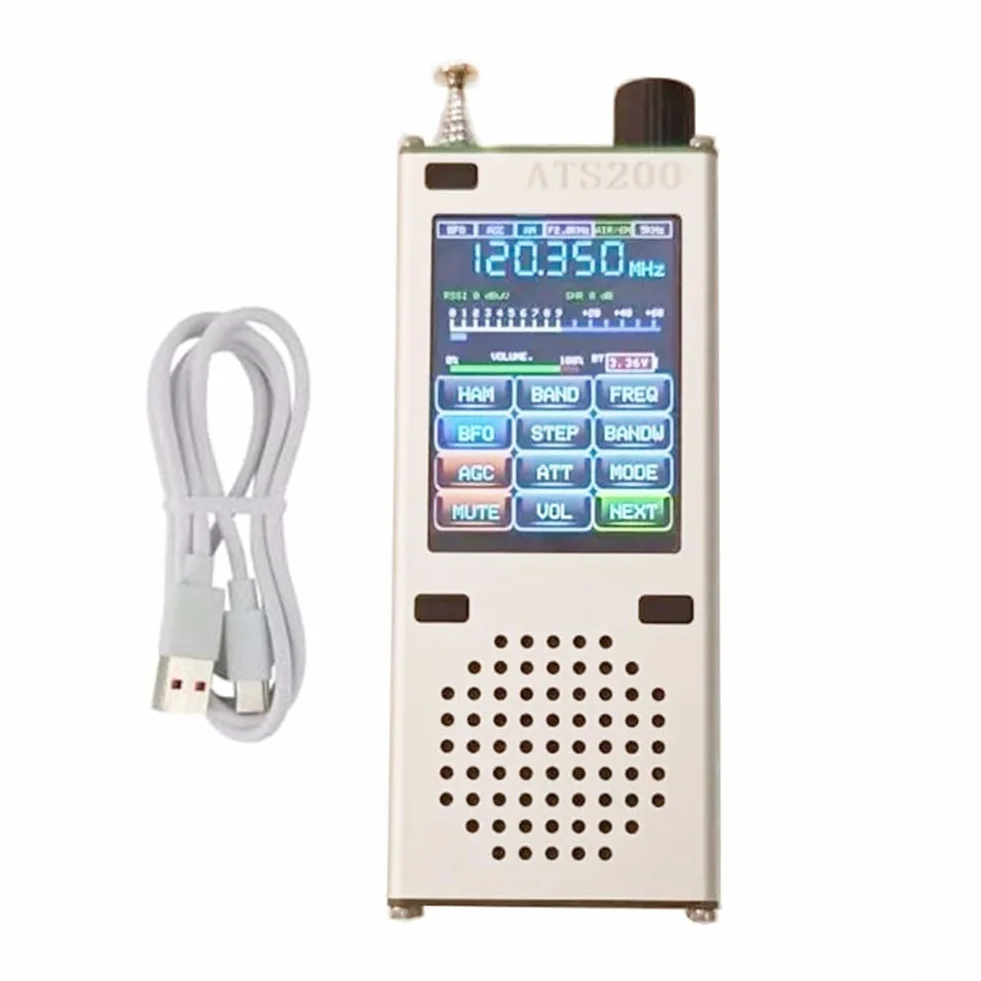 ATS200 Ricevitore Mondiale Multifunzione con Banda Aeronautica SSB Display Touchscreen 2,4 pollici