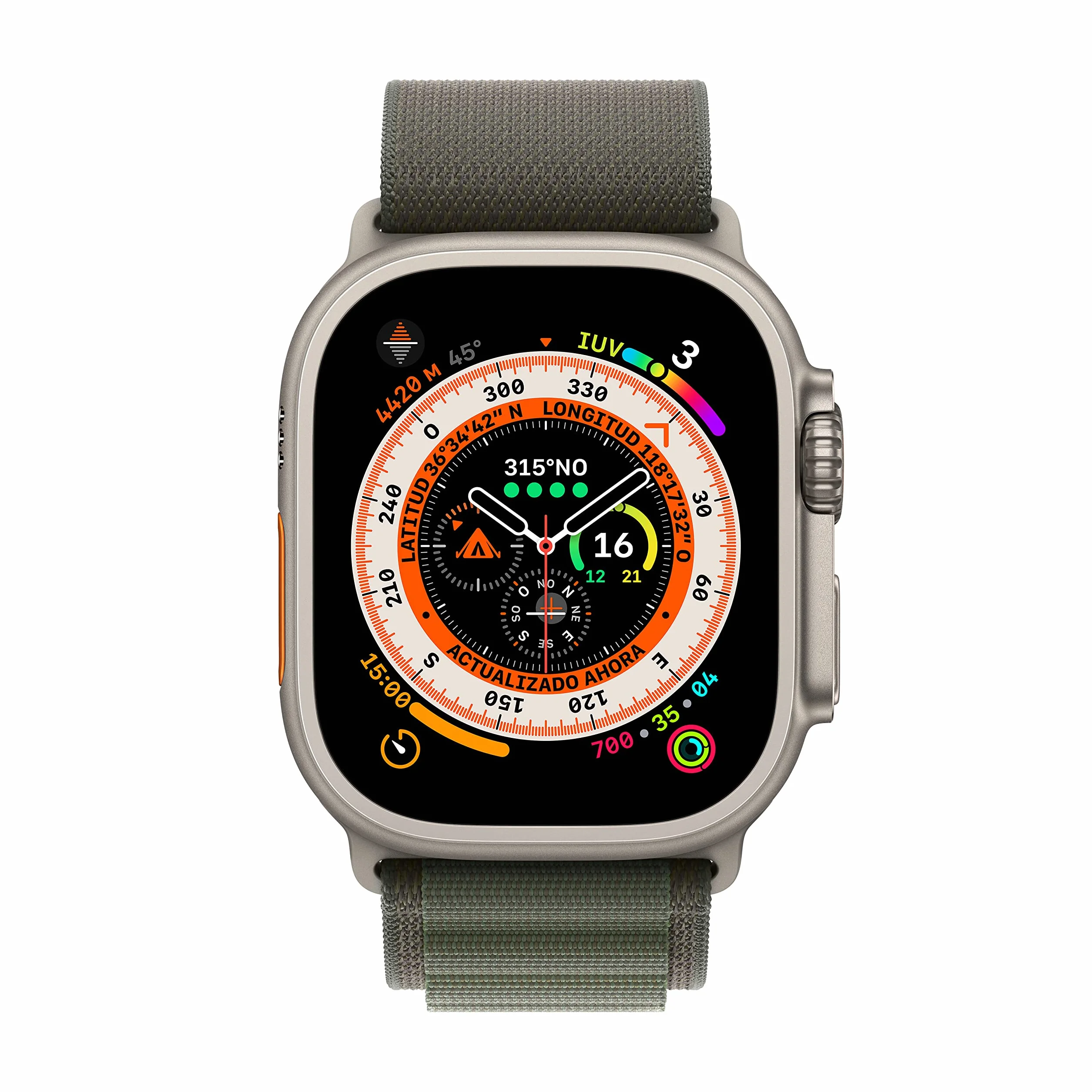 Apple Watch Ultra GPS Cellular 49mm Cassa in titanio Alpine Loop Verde Small Ricondizionato