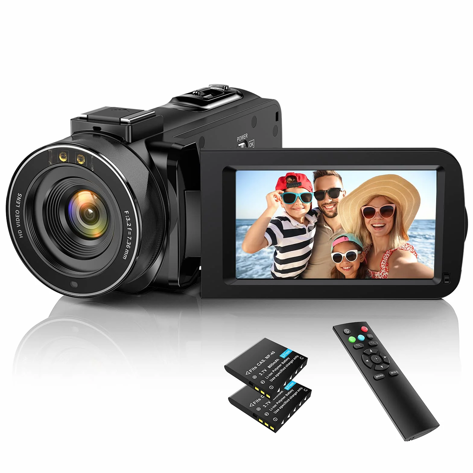 IXNAIQY Videocamera Digitale 1080P Camcorder FHD 30FPS 36MP Vlogging Camera per Youtube IR Visione Notturna, 16X Zoom Digitale, 3.0" IPS Schermo Video Camera con Telecomando 2 Batterie