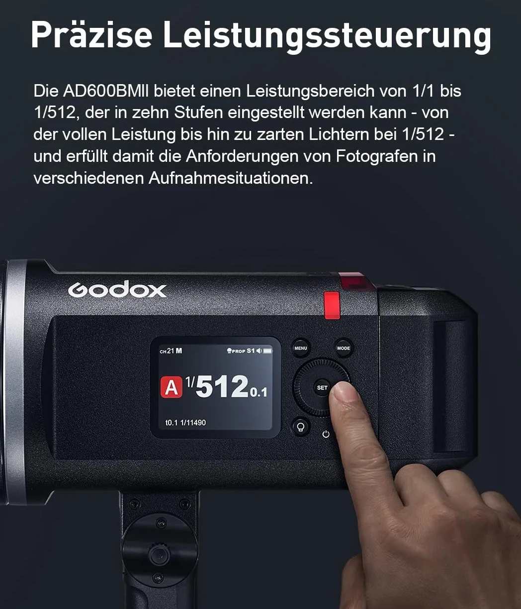 Godox AD600BM II Flash 600Ws TTL Outdoor con 2.4G Wireless X System,1/8000s HSS GN87,0.01-0.9s Tempo di Riciclaggio,Godox AD600BMII Flash Monolight per Canon,Sony,Nikon,Fuji,Olympus,Panasonic