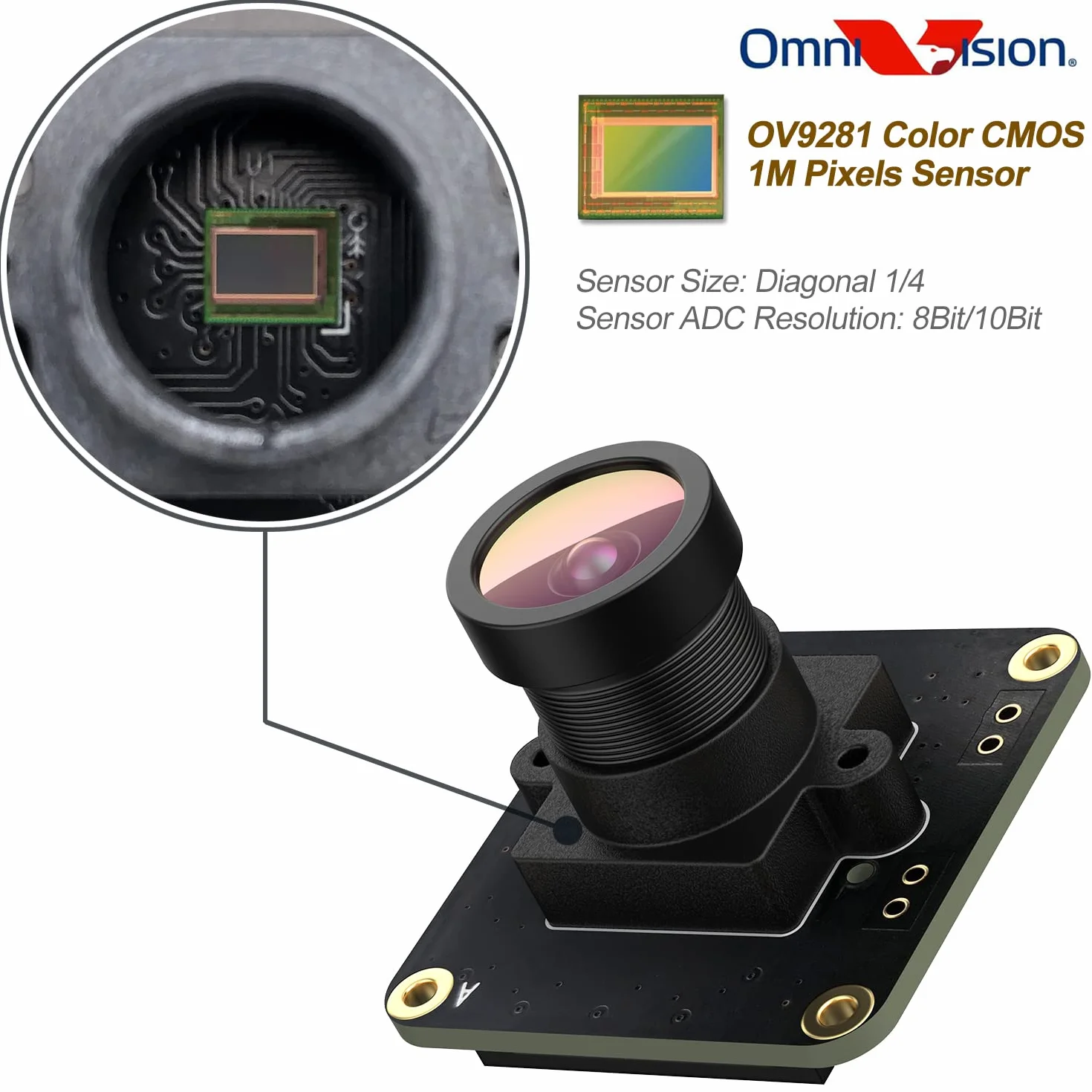 InnoMaker Global Shutter Camera Module con sensore mono OV9281, 309 fps ad alta velocità, driver nativo Raspberry Pi OS, supporta Rpi-Cam/Libcamera e trigger esterno, per tutti i modelli RPi