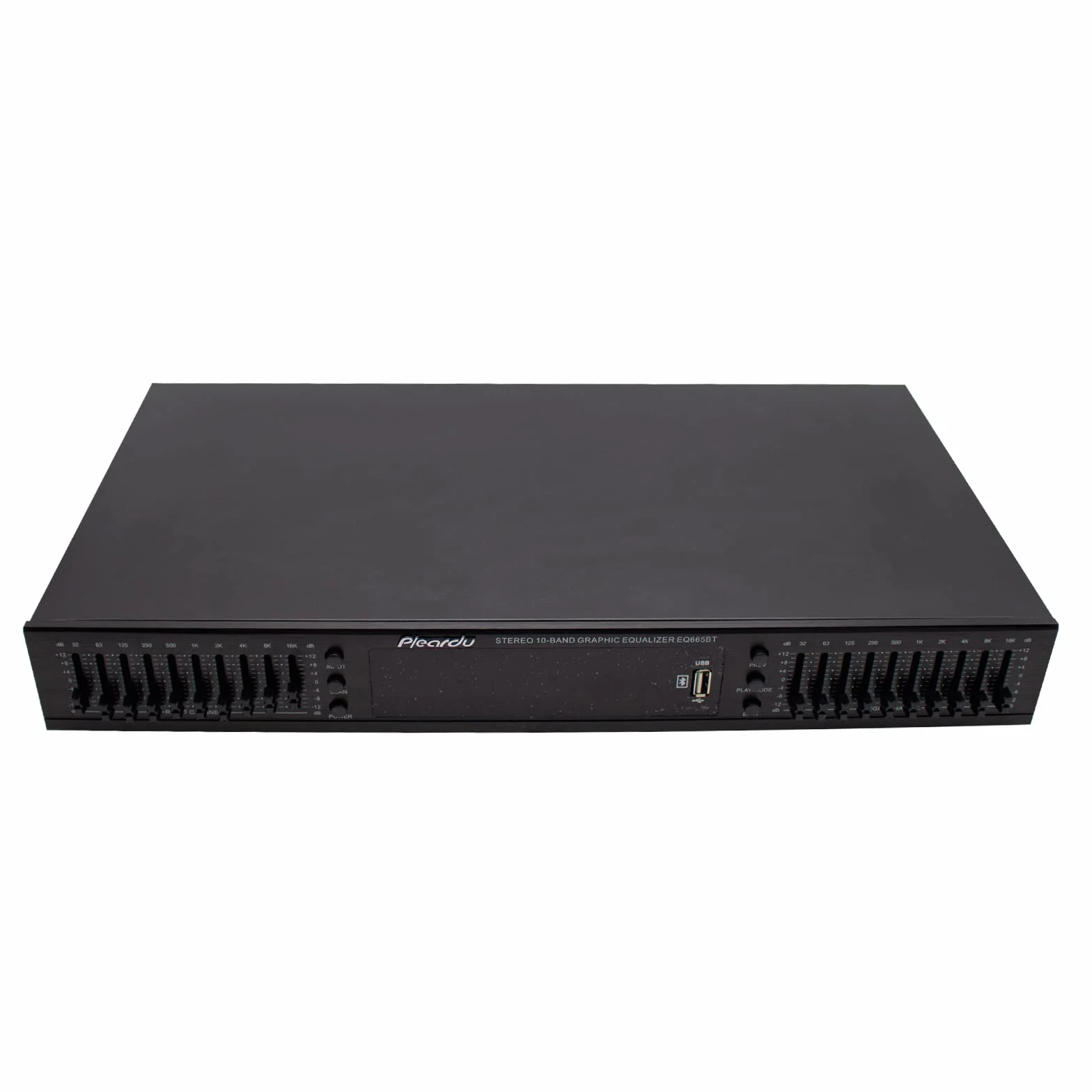 220V EQ665 Hifi Equalizzatore Domestico, Doppio Regolatore Stereo a 10 Bande Per Alti E Bassi Con Bluetooth Incorporato (Nero)