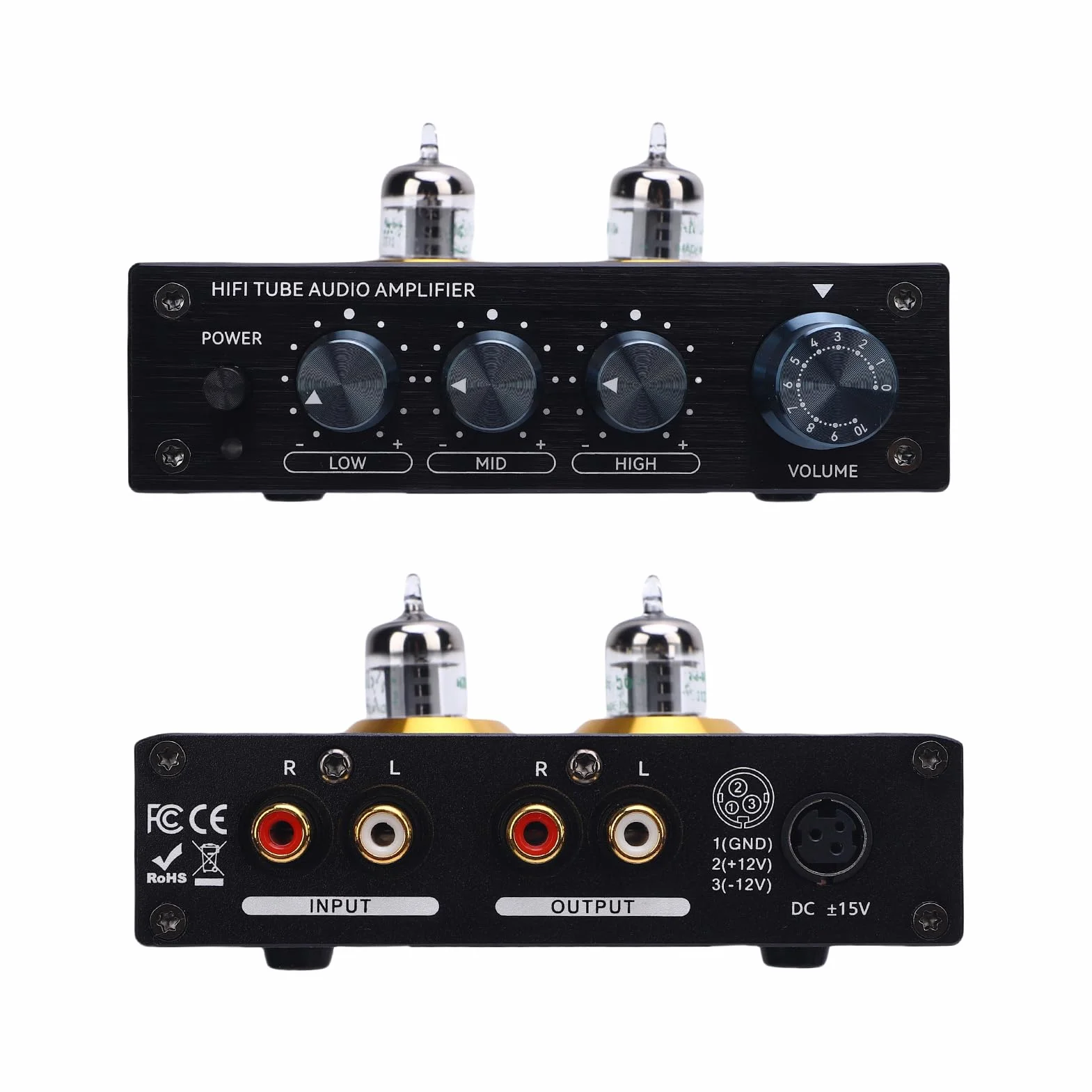 Equalizzatore Audio a 3 Bande Preamplificatore a Valvole HiFi compatibile JAN5654 6J1 6J4 6J5 6AK5 per Lettori CD DVD MP3