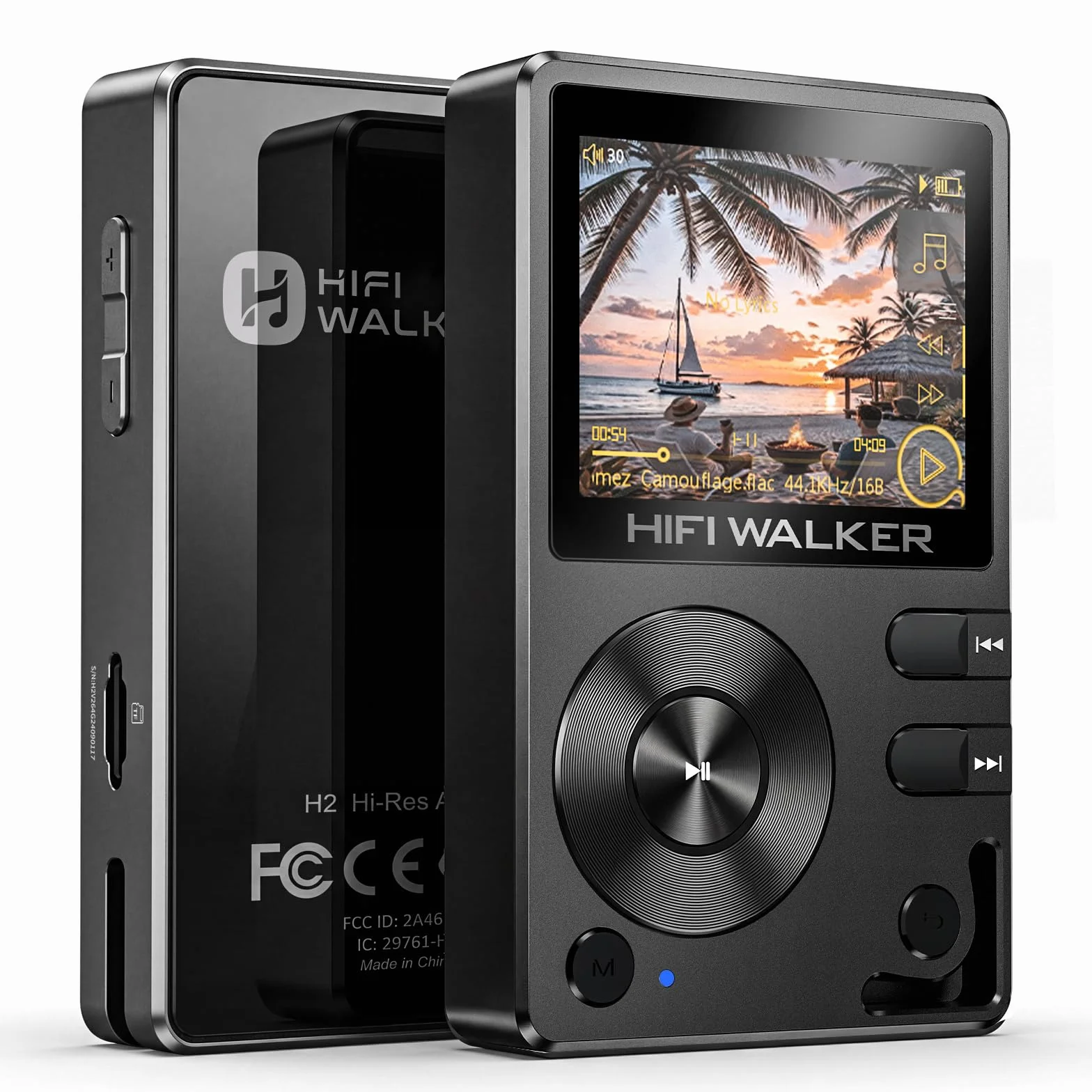 HIFI WALKER H2 Lettore MP3 128GB Hi-Res con DAC ESS, Bluetooth 5.2 Bidirezionale LDAC/aptX-HD, Supporto FLAC/DSD Lossless, Schermo 2.0", Espandibile fino a 512GB