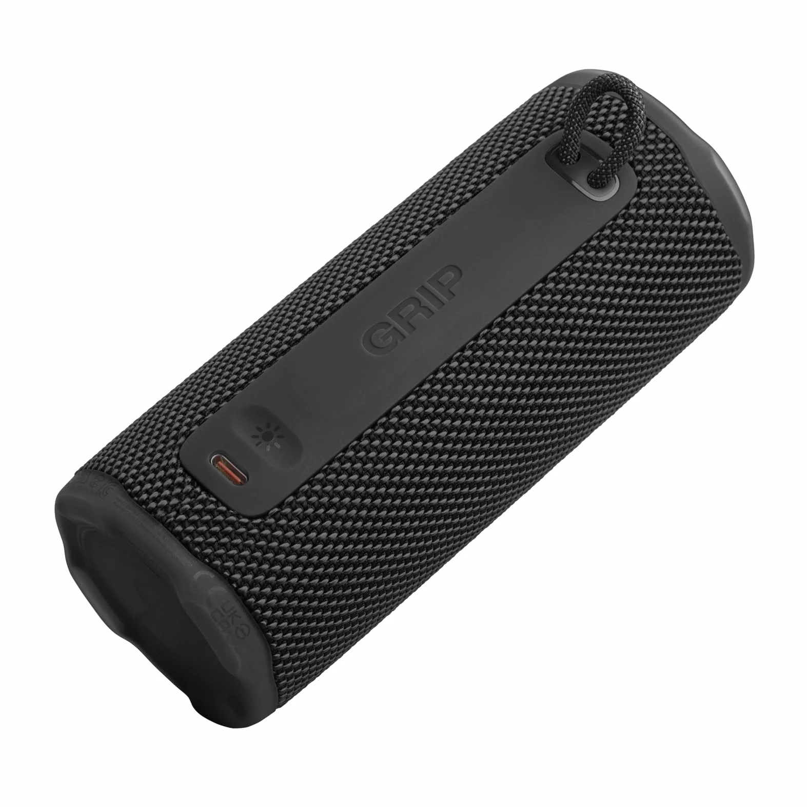 JBL Grip, Speaker Bluetooth Compatto, JBL Pro Sound con AI Sound Boost, IP68 Resistente ad Acqua e Polvere, Luce Ambientale, 14 Ore di Autonomia, Auracast Multi-Speaker, App JBL Portable, Nero