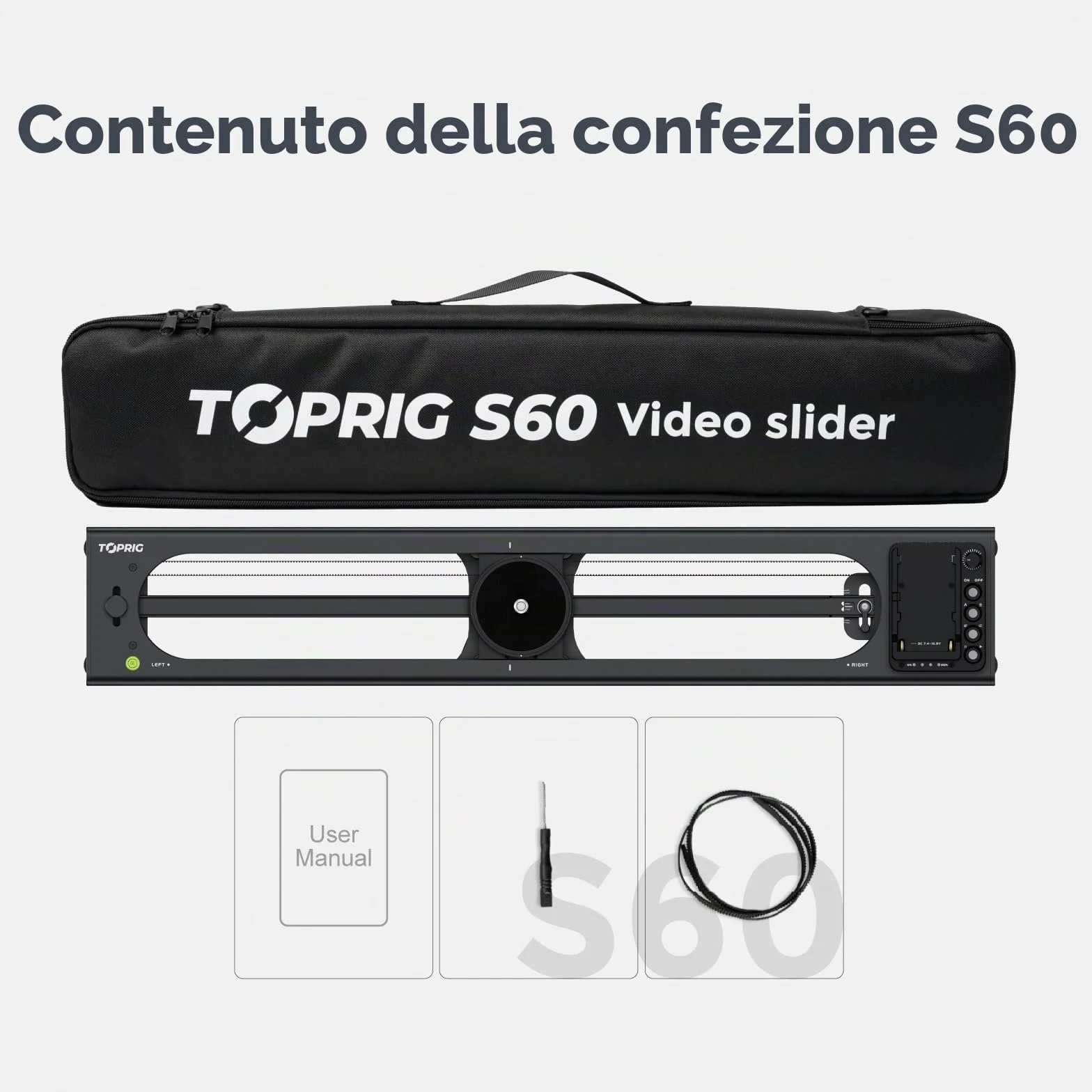 Accsoon Slider video motorizzato TOPRIG-S6per fotocamera, slider elettrico adatto per fotocamere reflex, fotografia, follow focus e registrazione time-lapse