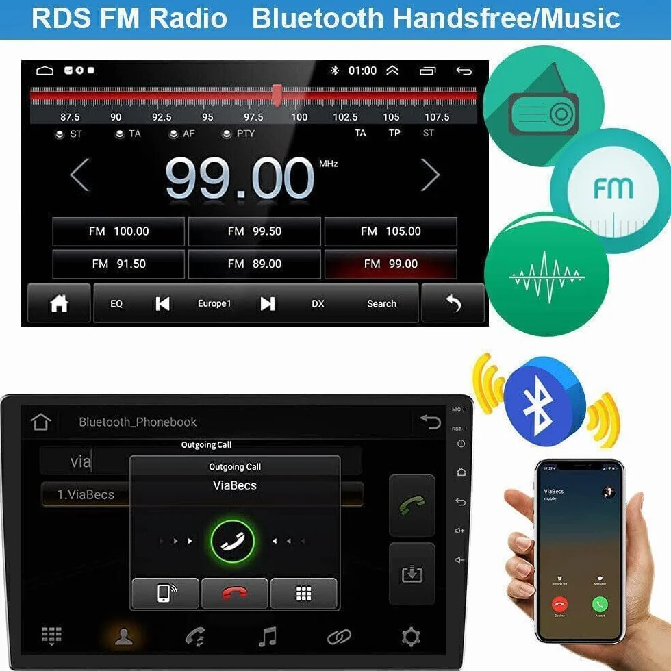 Autoradio stereo Android 13 Per Fiat 500 2016-2019 - Schermo touch IPS da 7", kit cruscotto aggiornato con CarPlay e Android Auto, navigazione GPS, Bluetooth 5.0, WiFi, SWC, 5G, DSP(4Core 2+64GB)