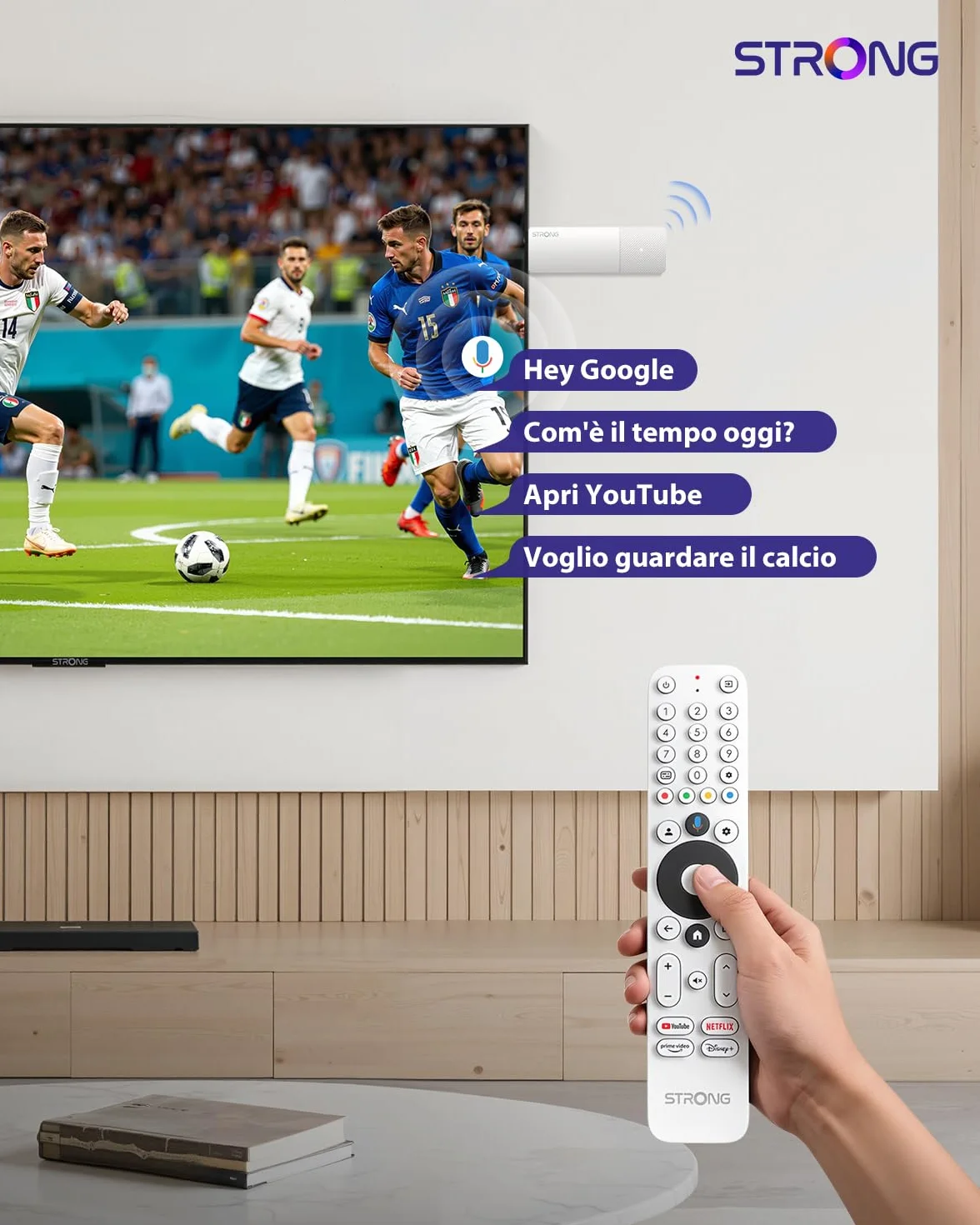STRONG LEAP-AIR TV Stick 4K UHD, Android 11, Wi-Fi, Assistente Vocale Google, HDR10+, Dolby Audio, Netflix, Prime Video, YouTube (Bianco)