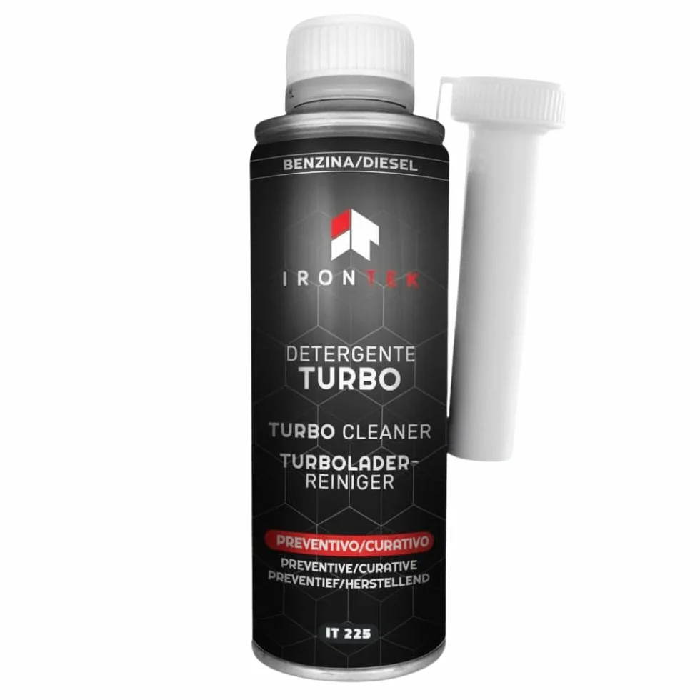 IRONTEK Pulitore Turbo Benzina Diesel 300ml | IT225 | Senza Smontaggio | Azione Preventiva e Curativa | Rimuove Depositi | Prolunga la Vita del Turbo
