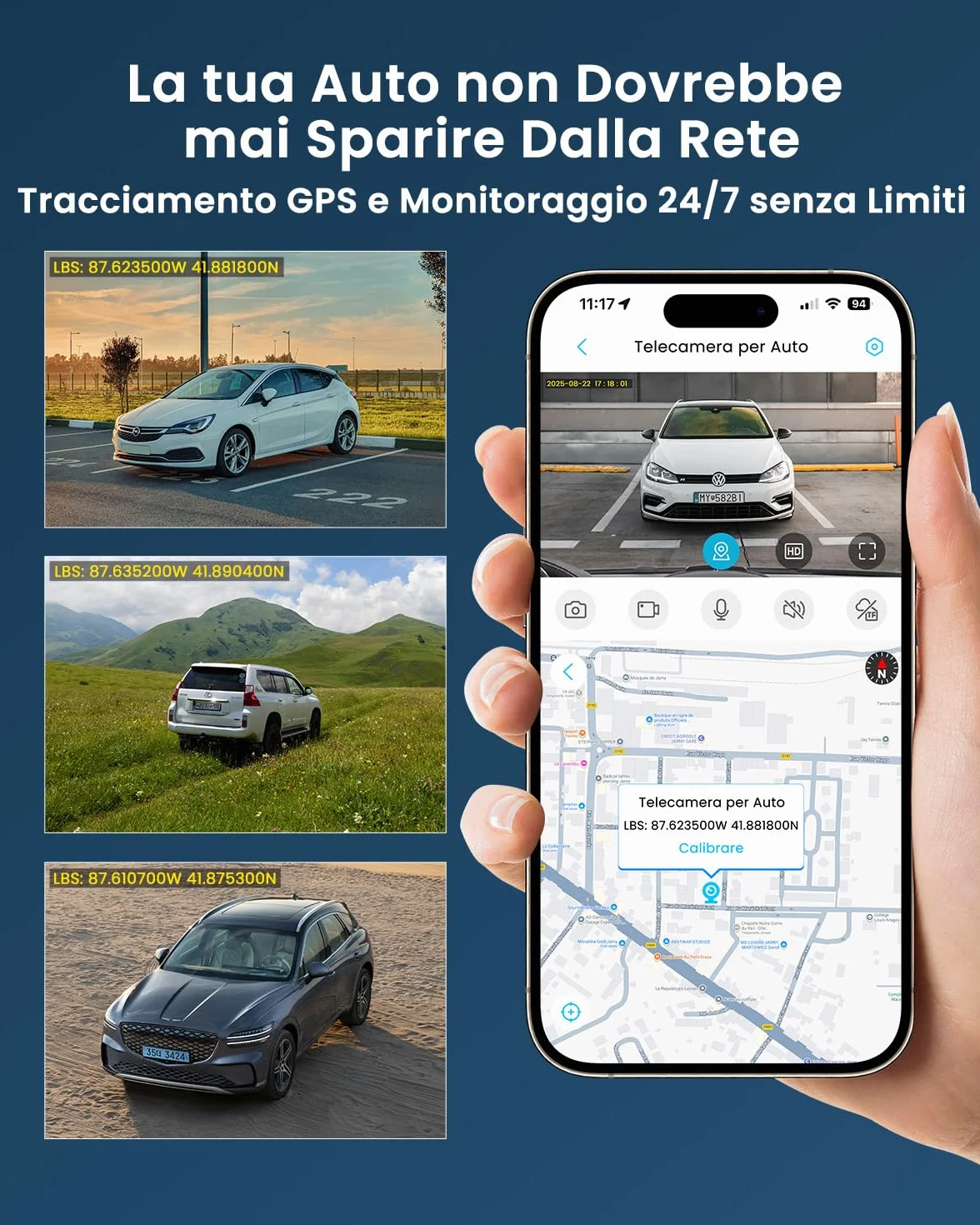 Dash Cam Auto 4G LTE con SIM, Doppia Telecamera per Auto Atti Vandalici, Parcheggio 24/7, Allerte Istantanei, Live-Video & Audio Bidirezionale, GPS, Cloud & SD, Anti-Furto per Flotte & Famiglie