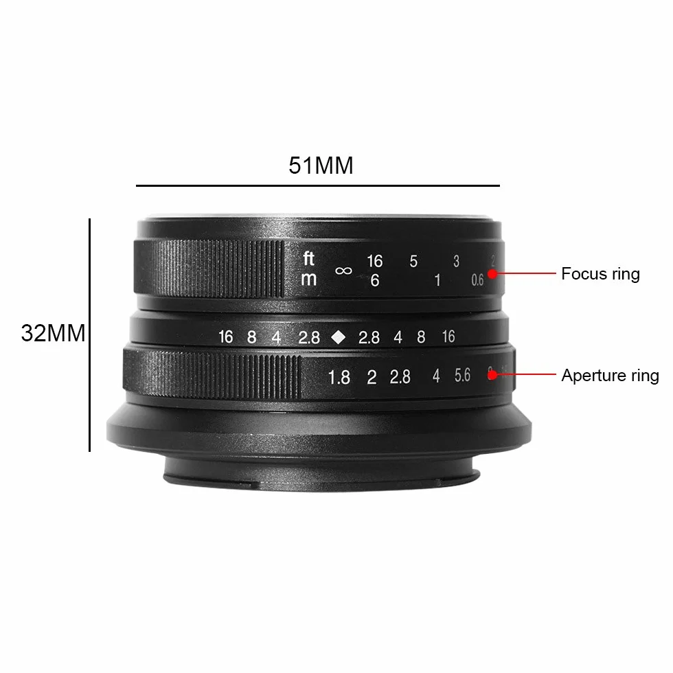 7artisans 25mm F1.8 Obiettivo fisso Prime Focus manuale per Olympus MTF Montare M4/3 telecamera